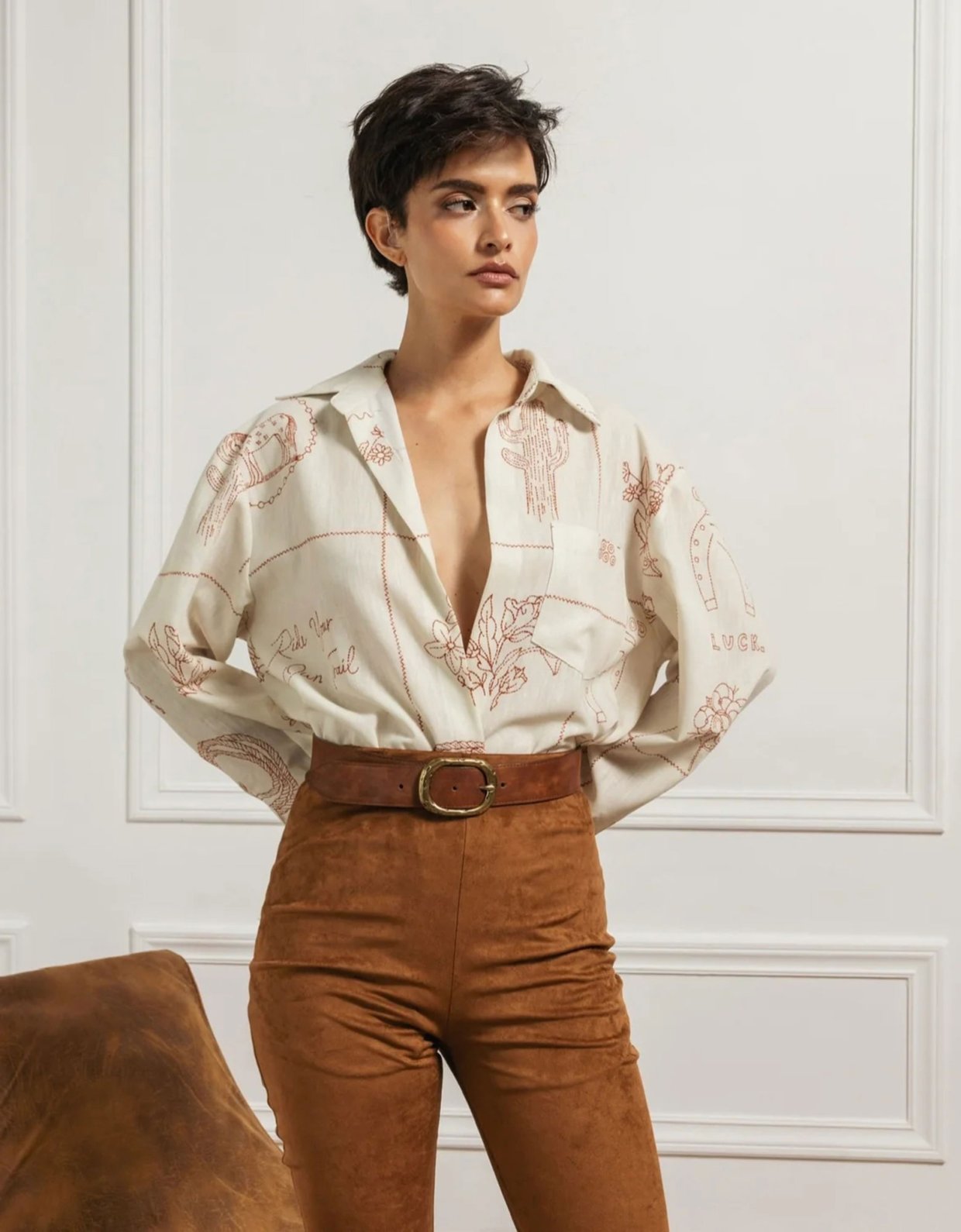 Abstracto Saloon unisex shirt red