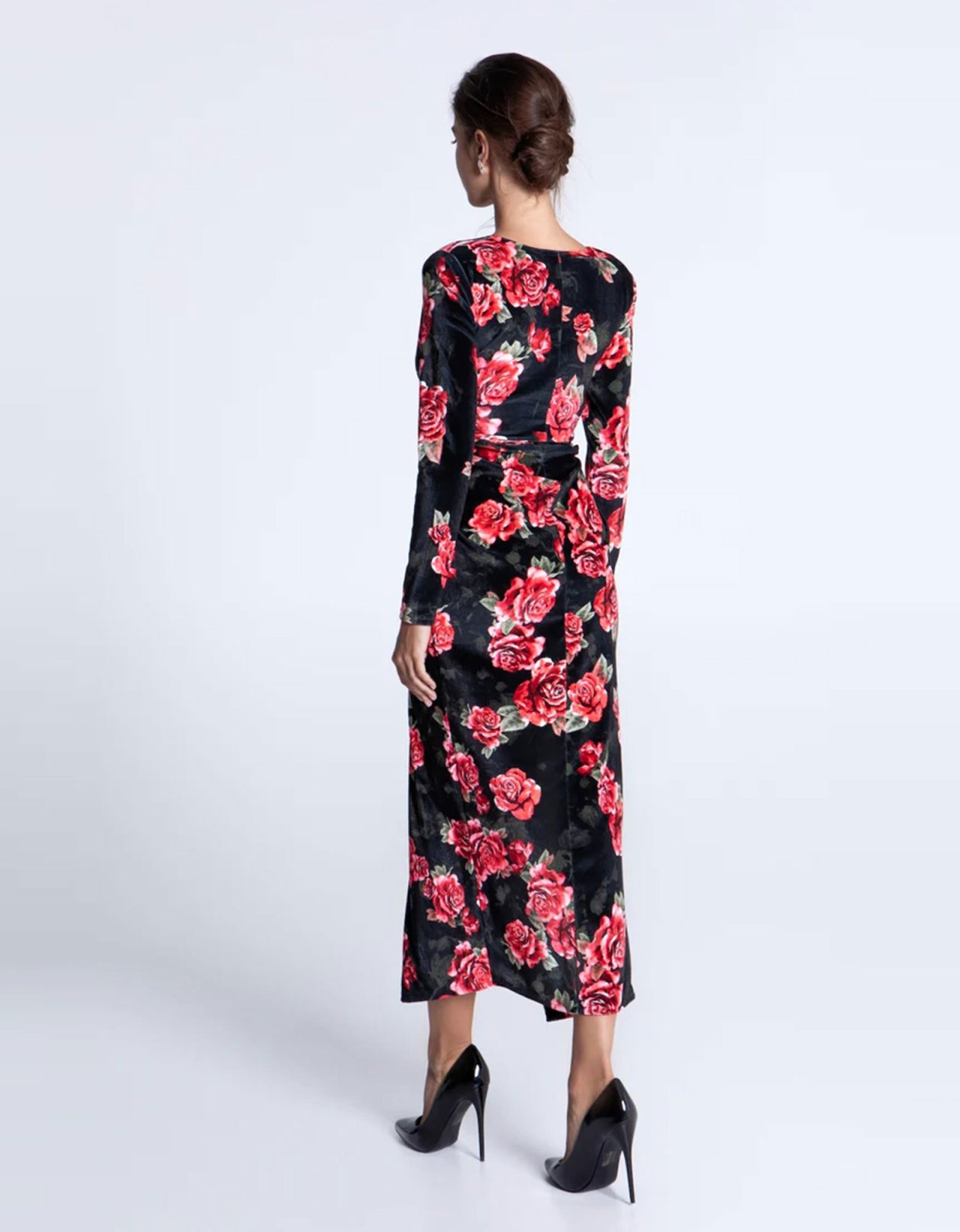 Eveleya Amanda midi velvet dress