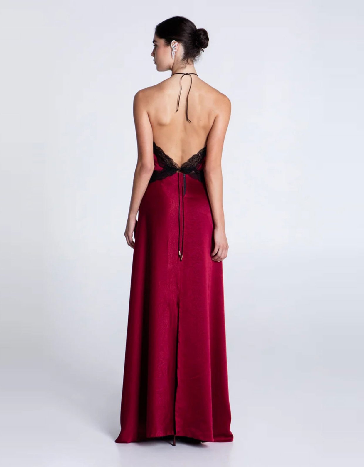 Eveleya Wine maxi satin skirt