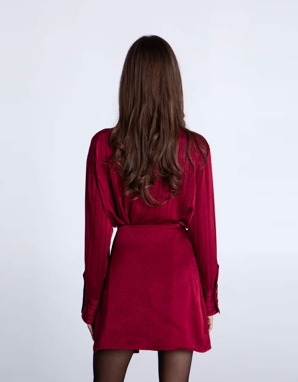 Eveleya Wine satin shirt