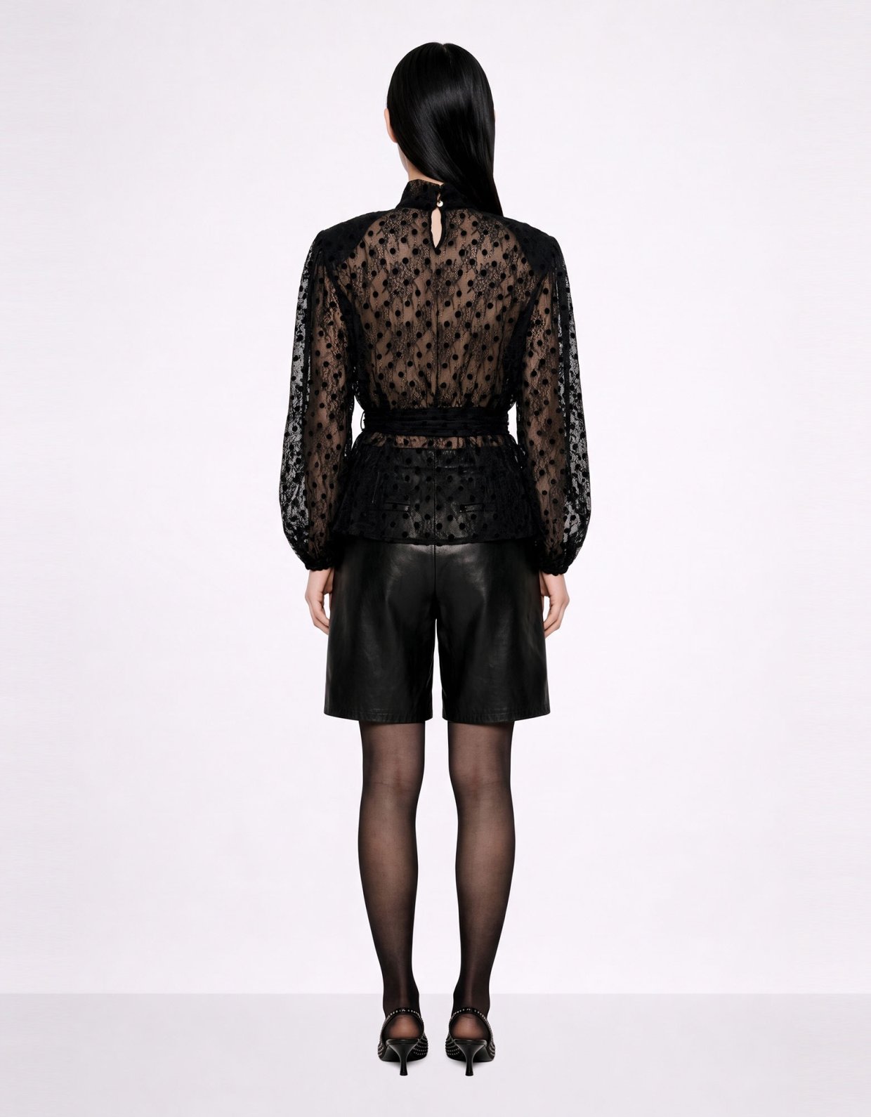 Mallory the label Rosette black lace top