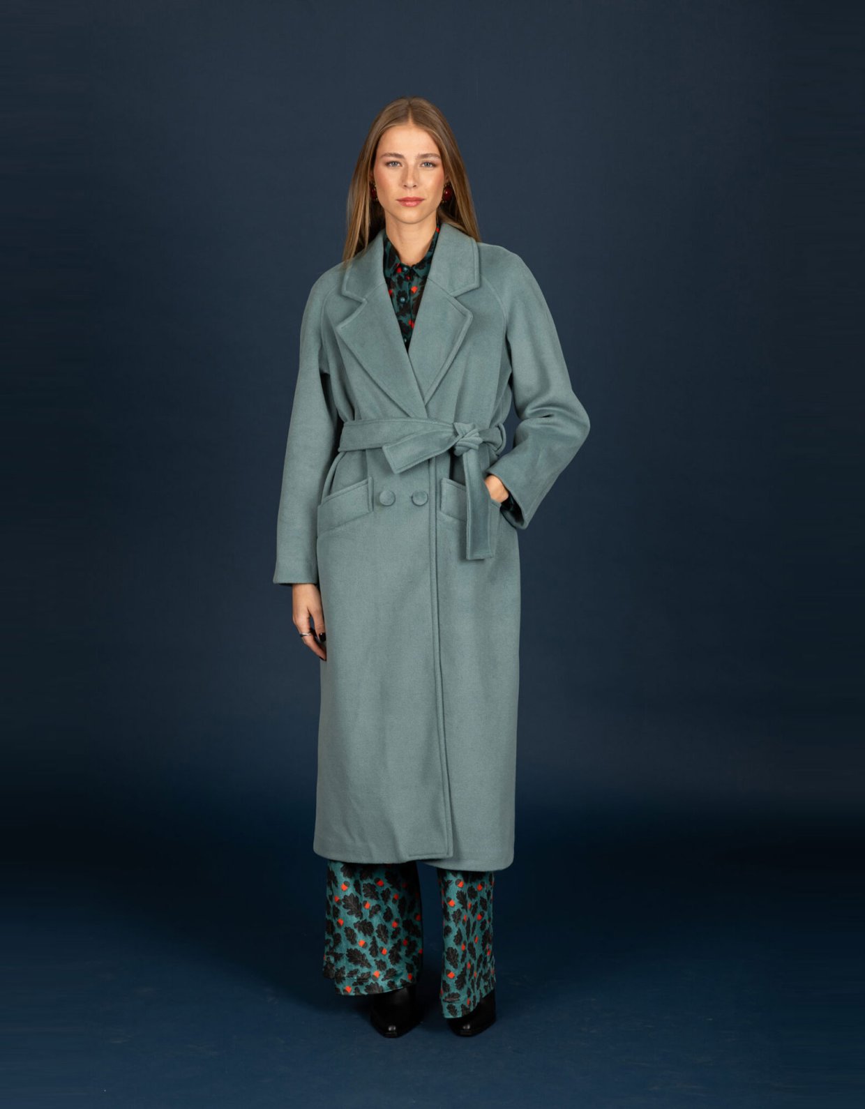 Chaton Celia coat teal