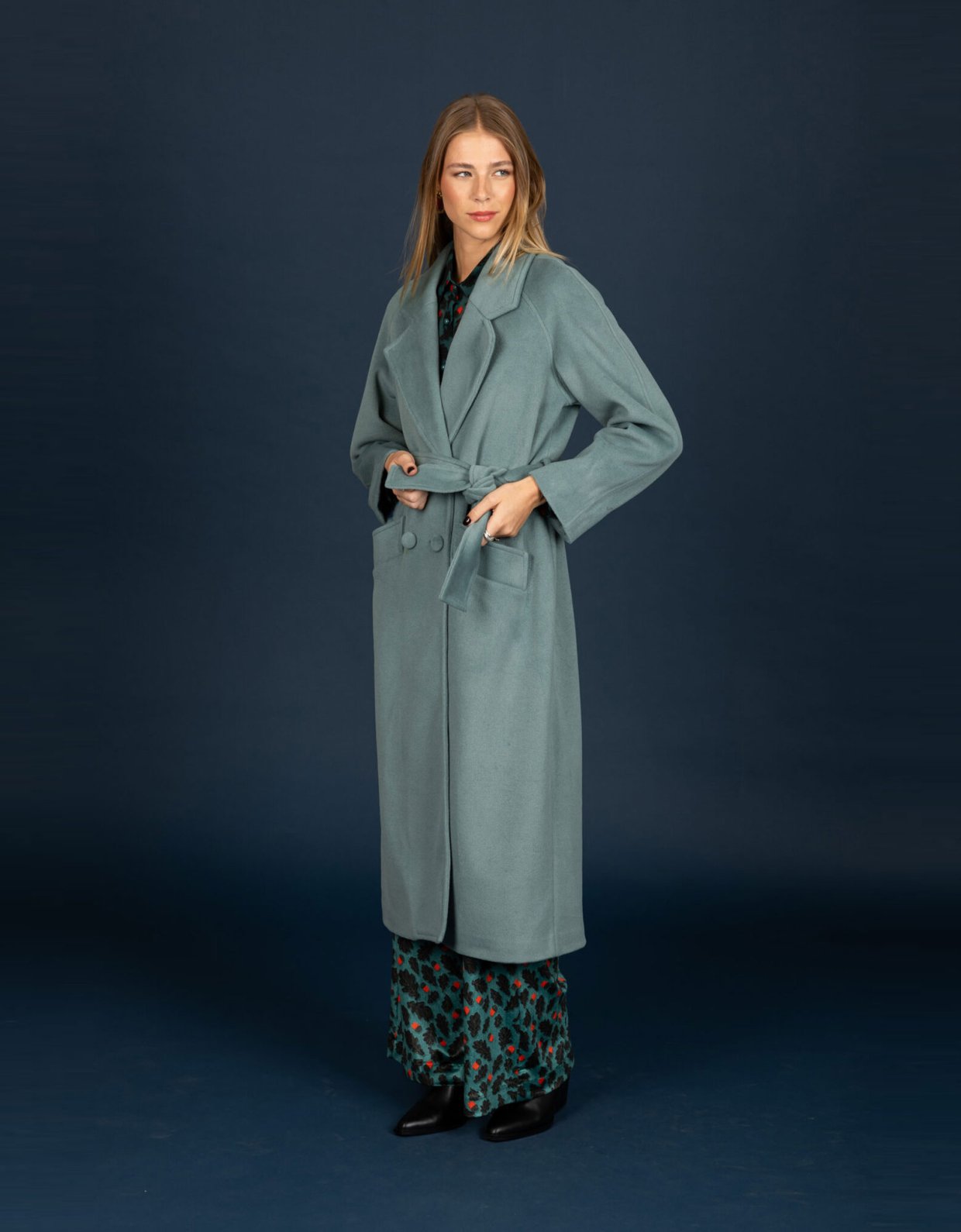 Chaton Celia coat teal