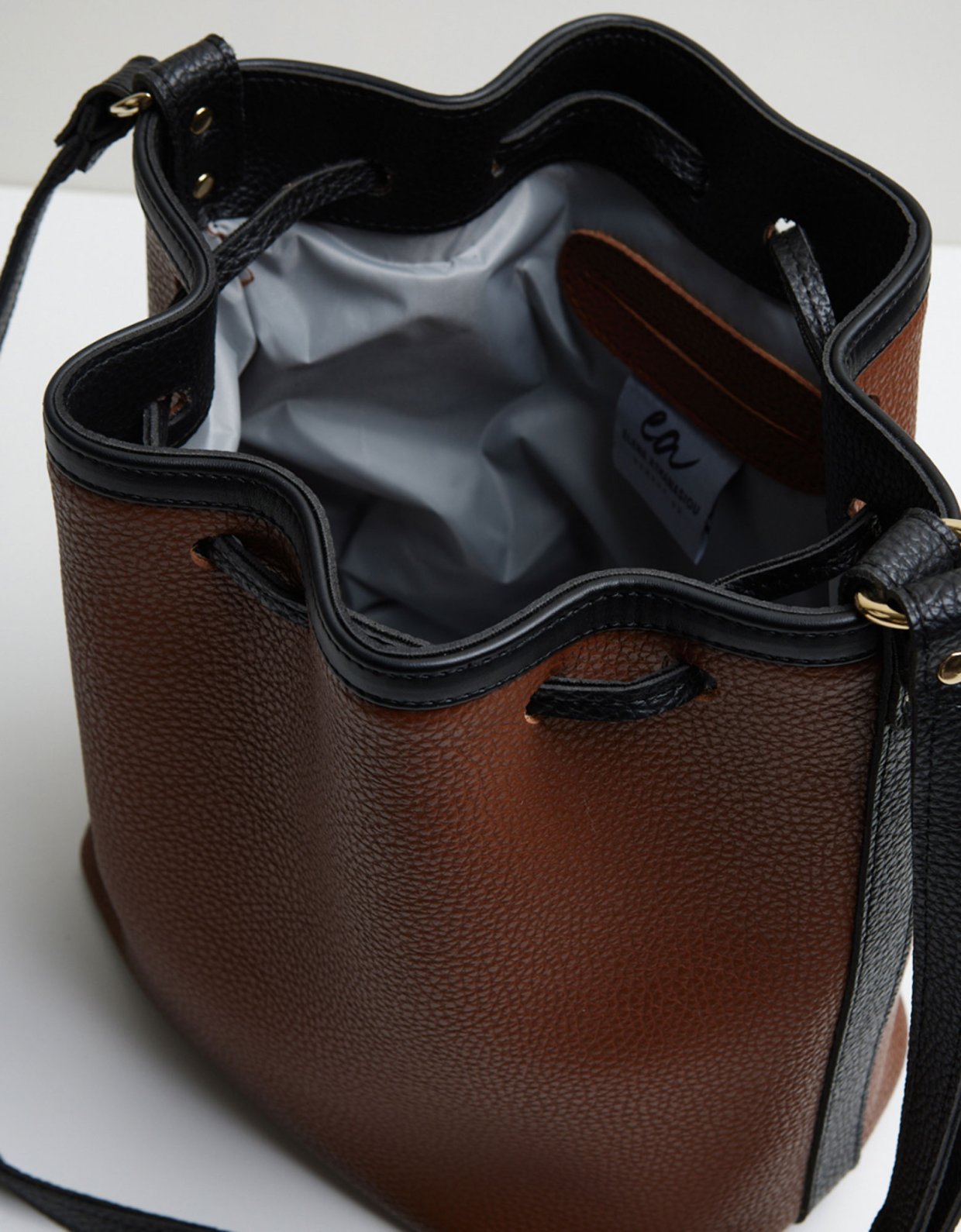 Elena Athanasiou In the name pouch bag brown