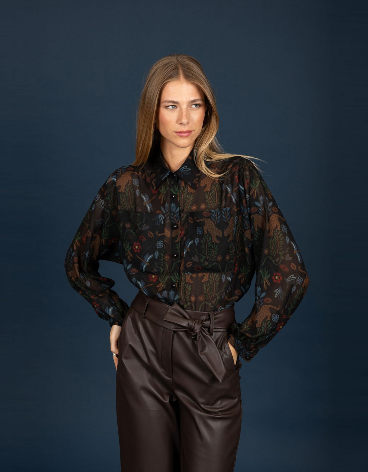 Chaton Ennui chiffon shirt