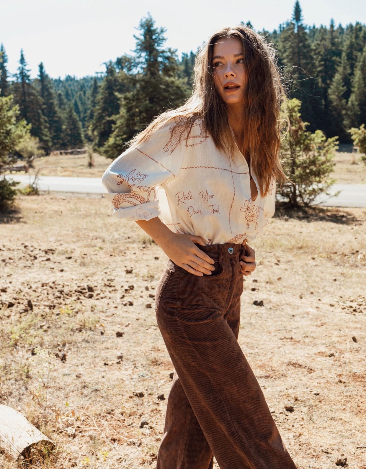 Abstracto Etta pants brown