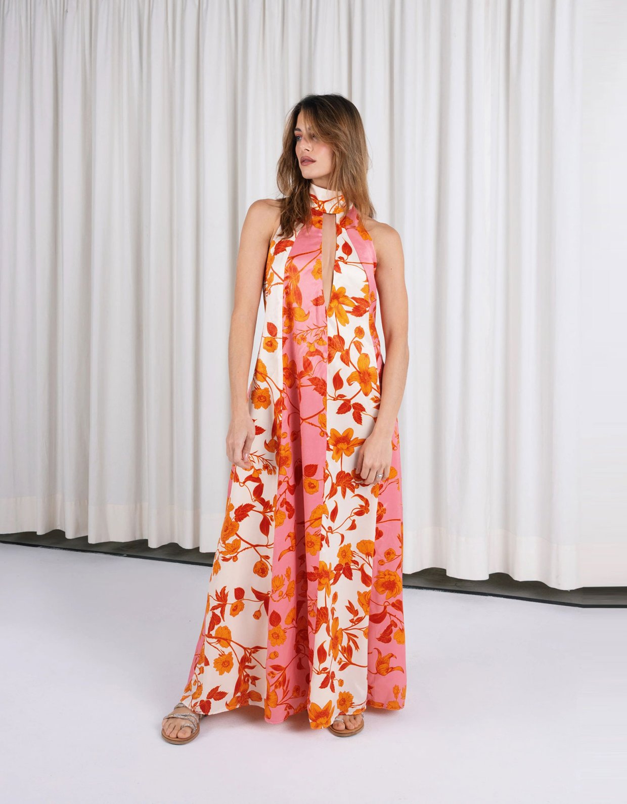 Abstracto Isadora neck tie dress
