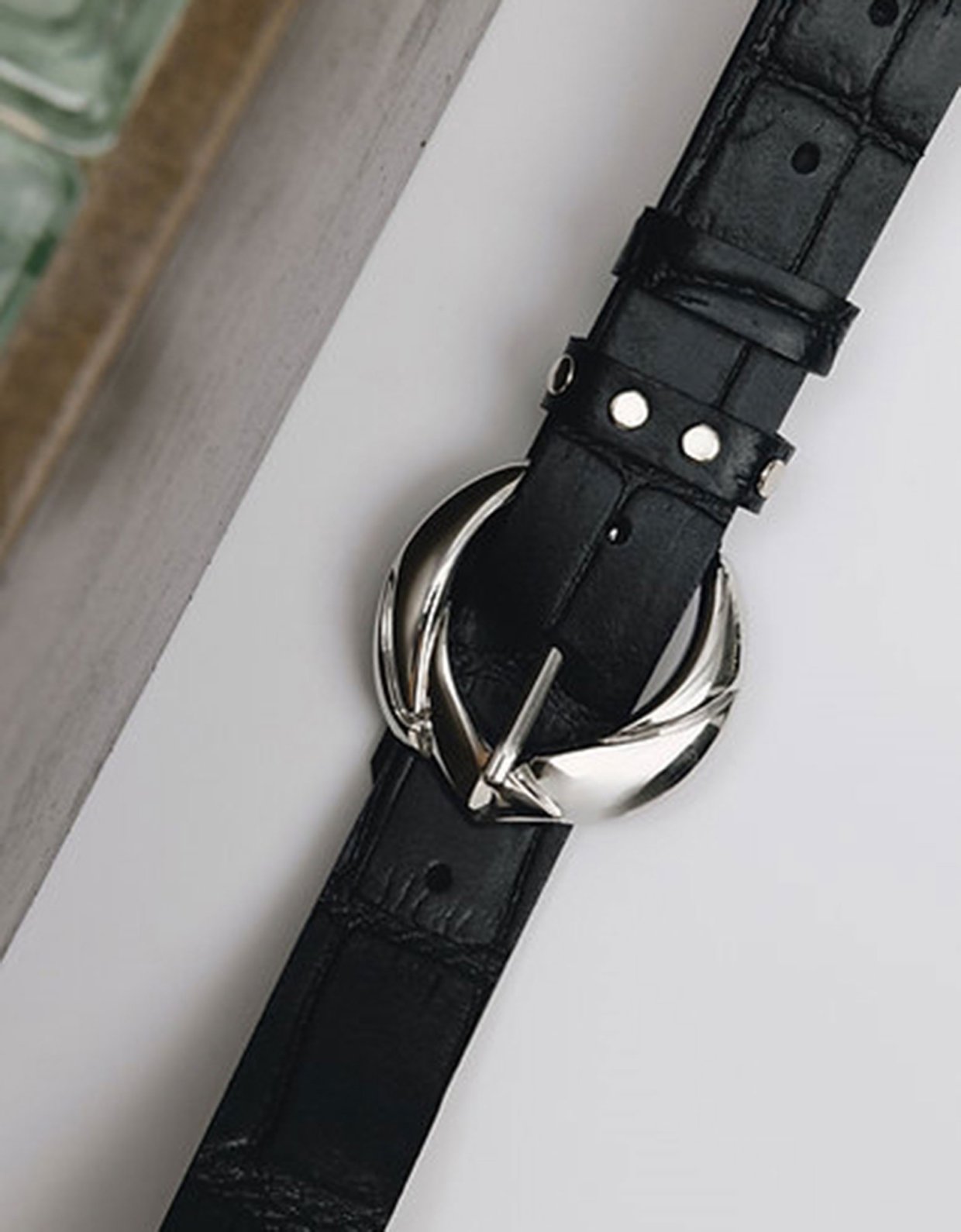 Individual Art Leather Wandering star belt black-nickel