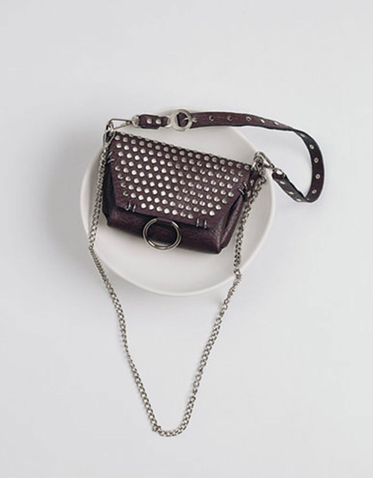 Individual Art Leather Rosemary bag dark plum-nickel