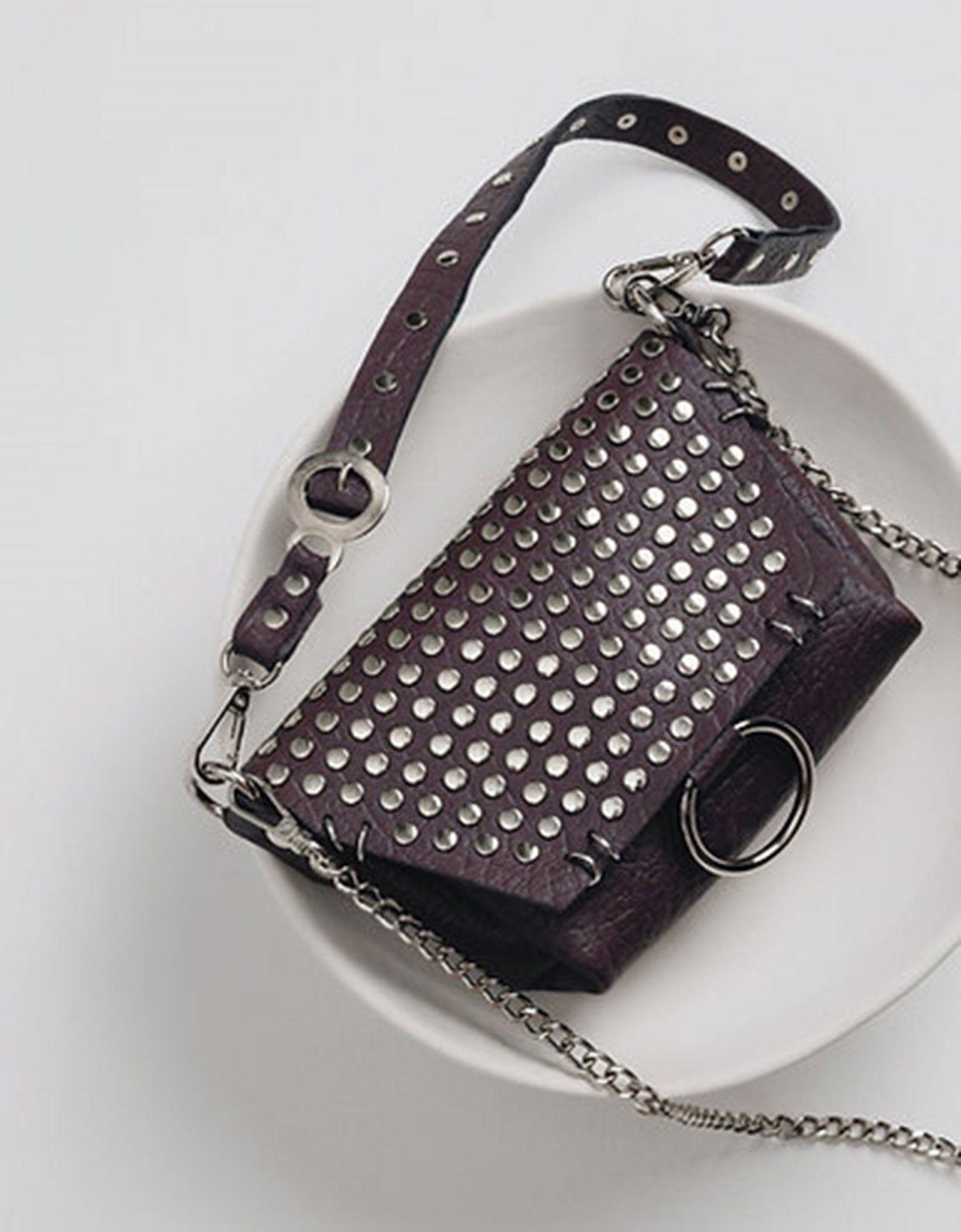 Individual Art Leather Rosemary bag dark plum-nickel