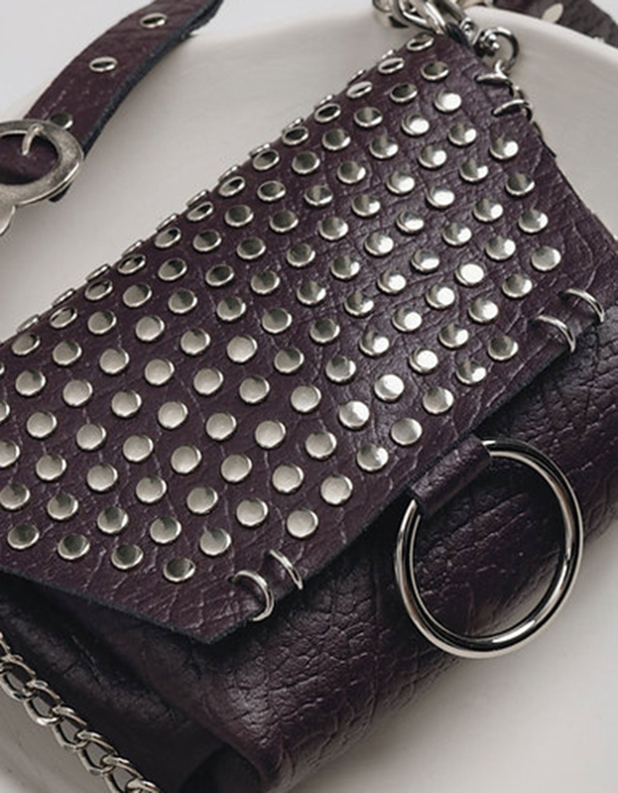 Individual Art Leather Rosemary bag dark plum-nickel