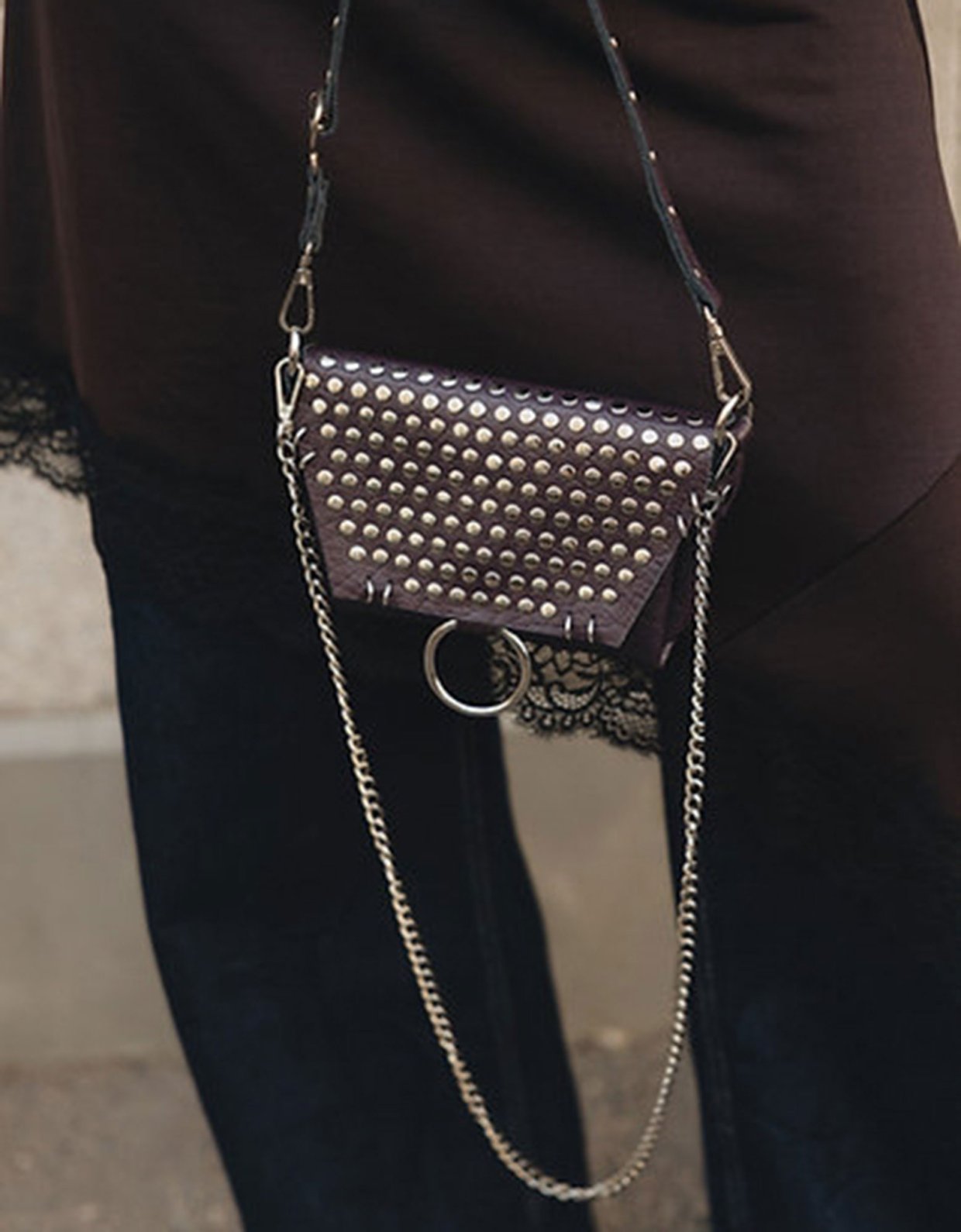 Individual Art Leather Rosemary bag dark plum-nickel