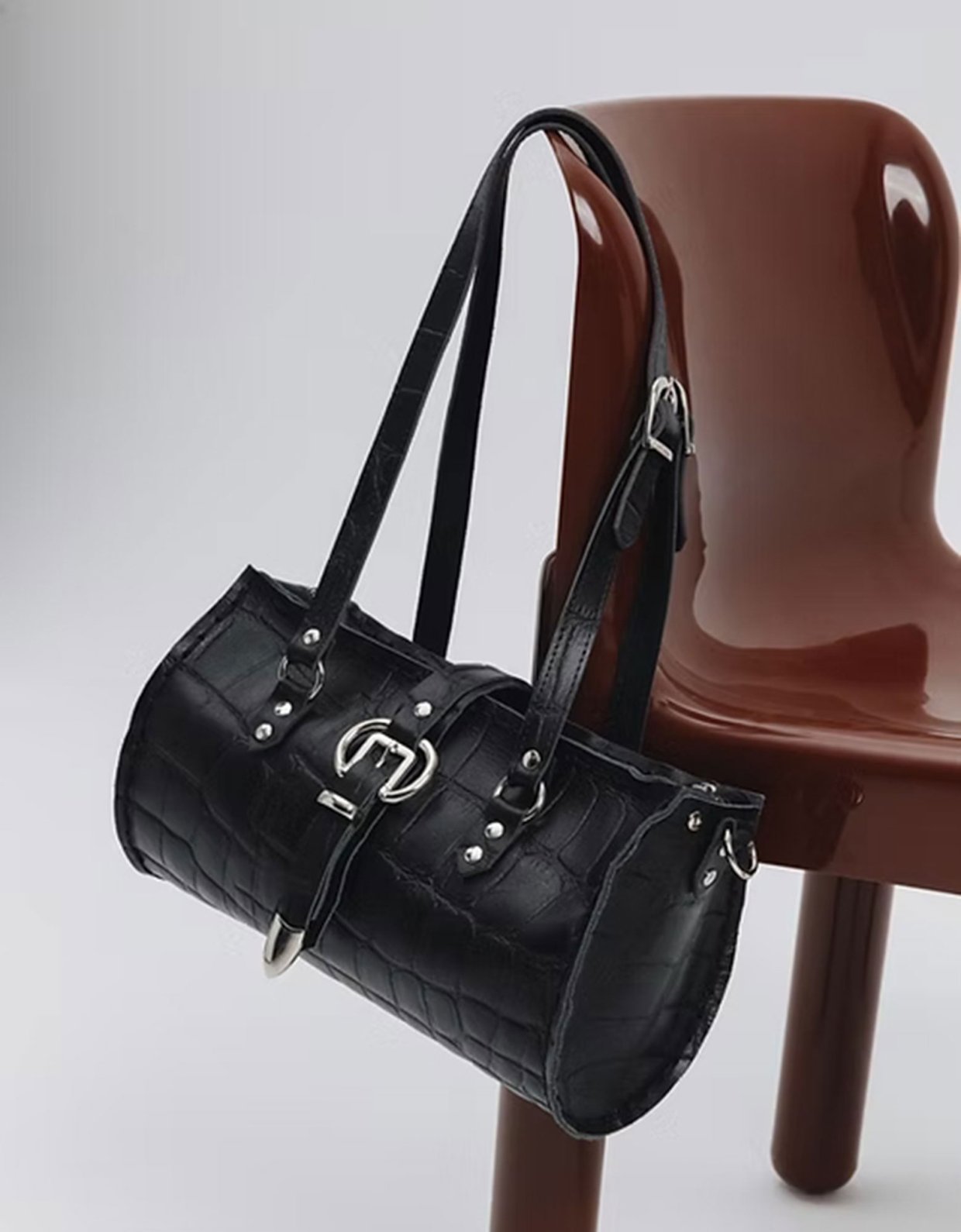 Individual Art Leather Endlessly bag black-nickel
