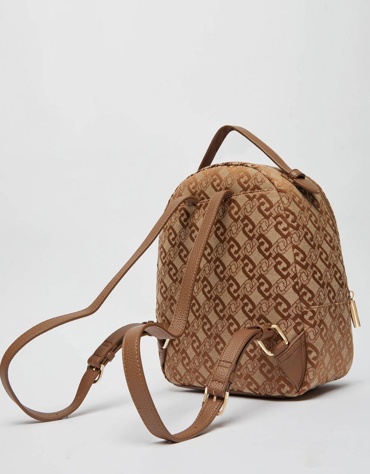 Liu Jo Backpack with jacquard logo brown