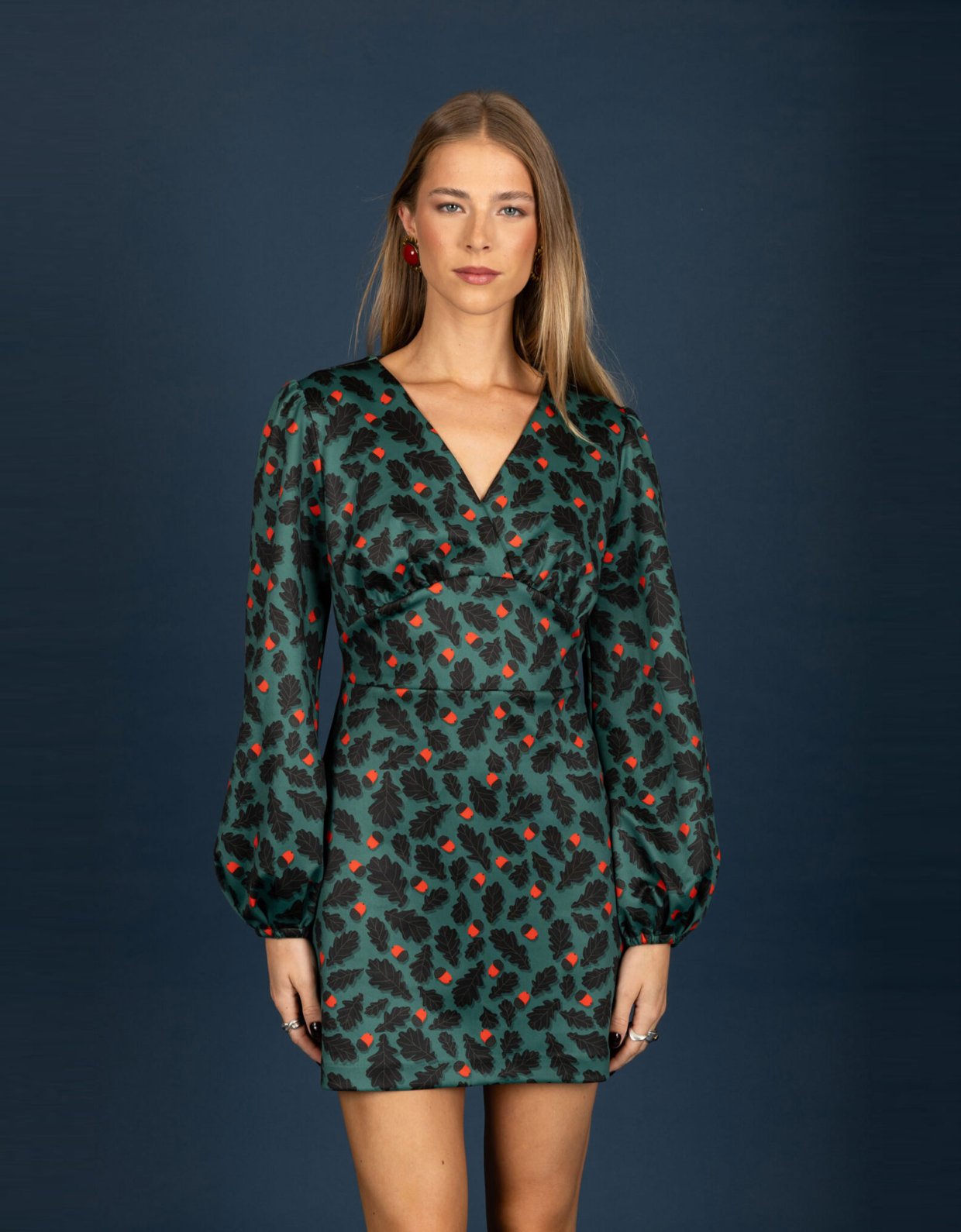Chaton Diane suede V-neck dress