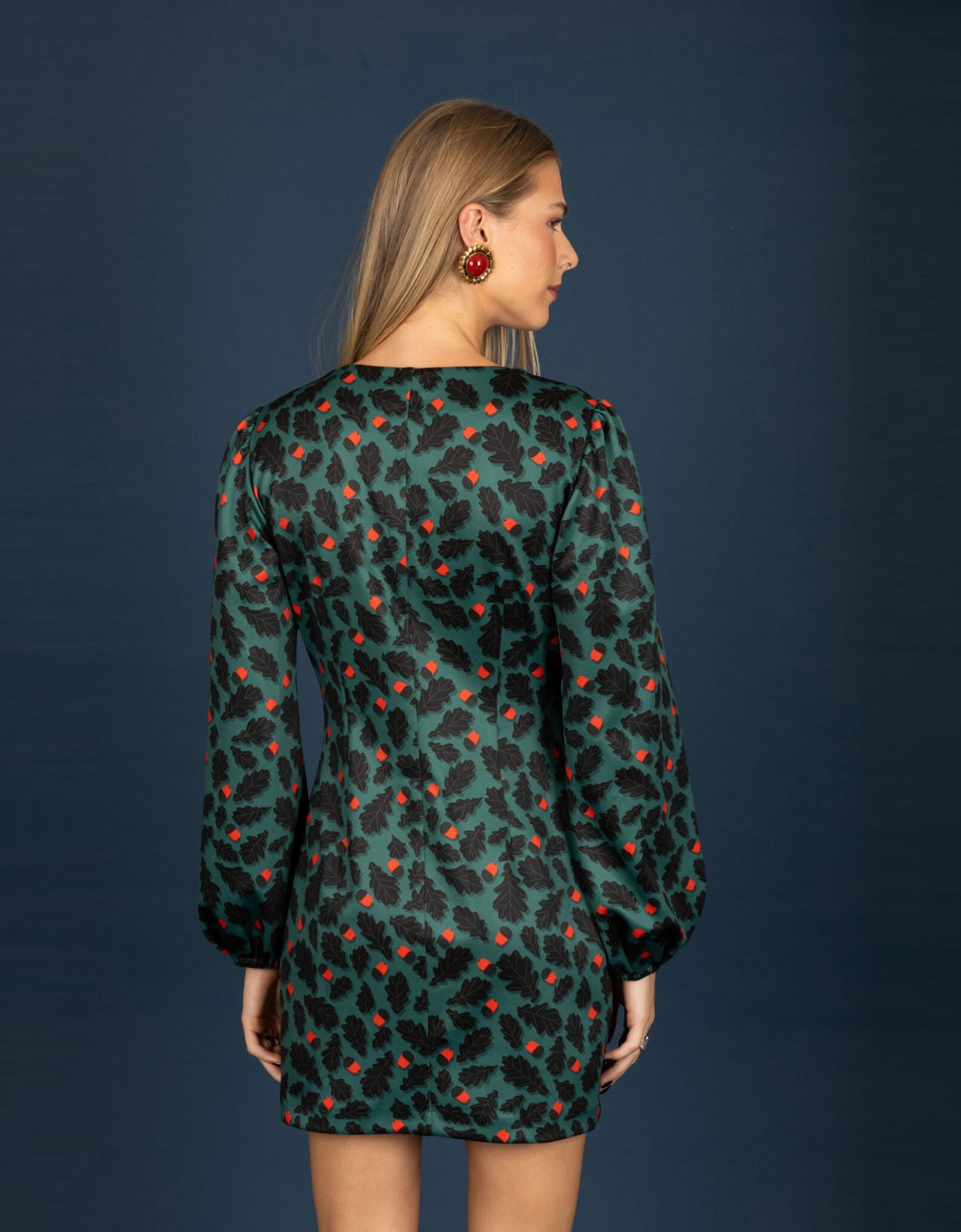 Chaton Diane suede V-neck dress