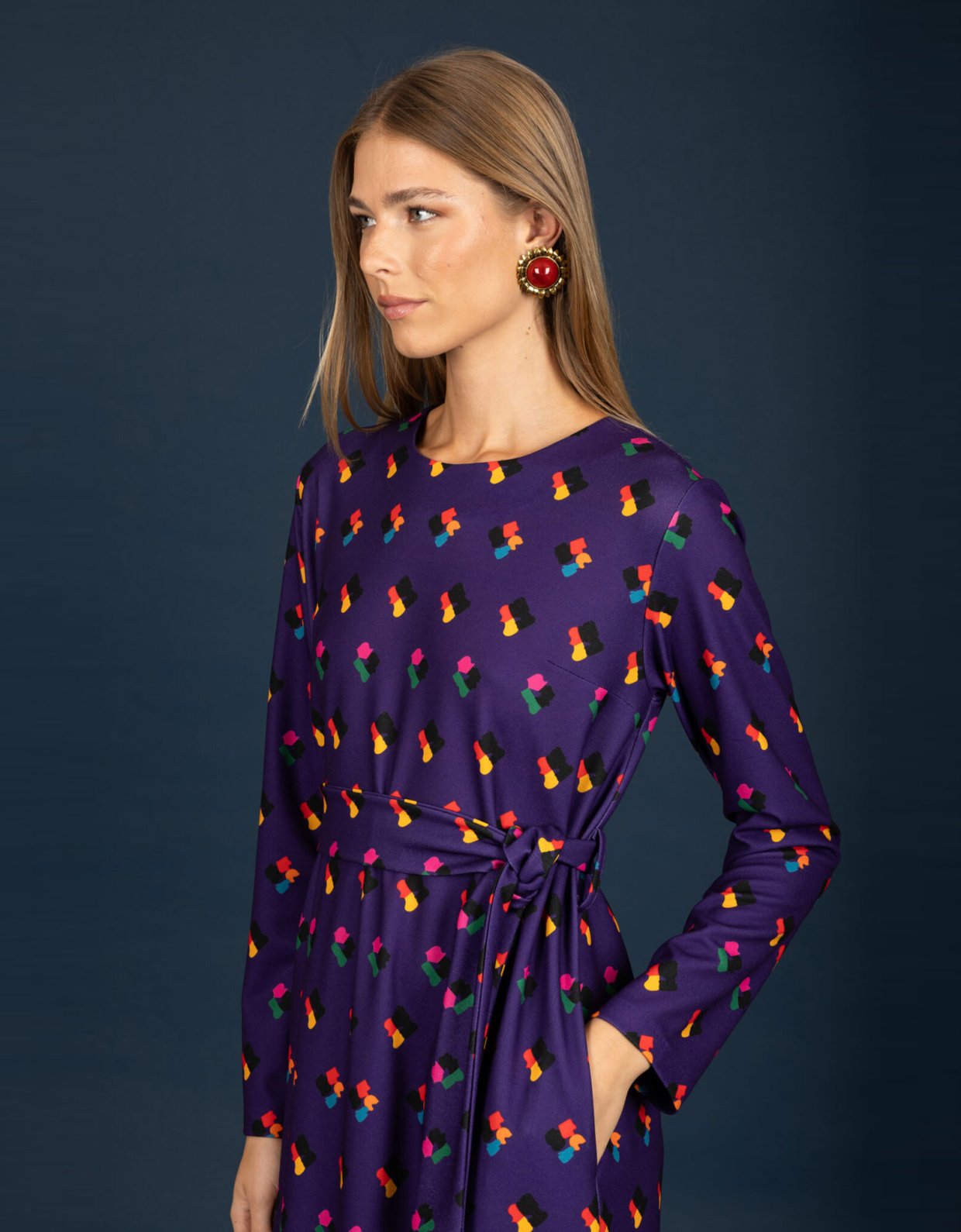 Chaton Adele slim dress purple
