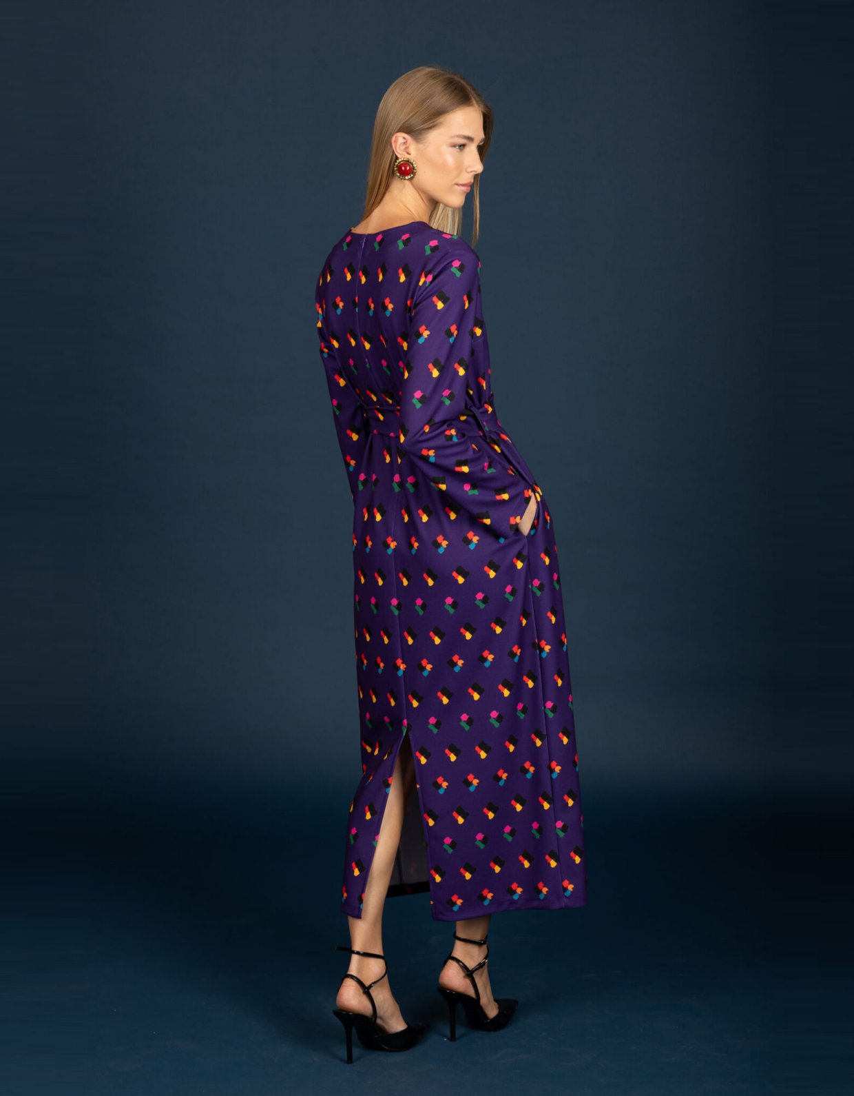 Chaton Adele slim dress purple