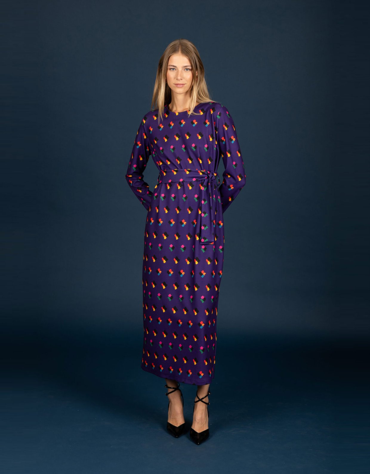 Chaton Adele slim dress purple