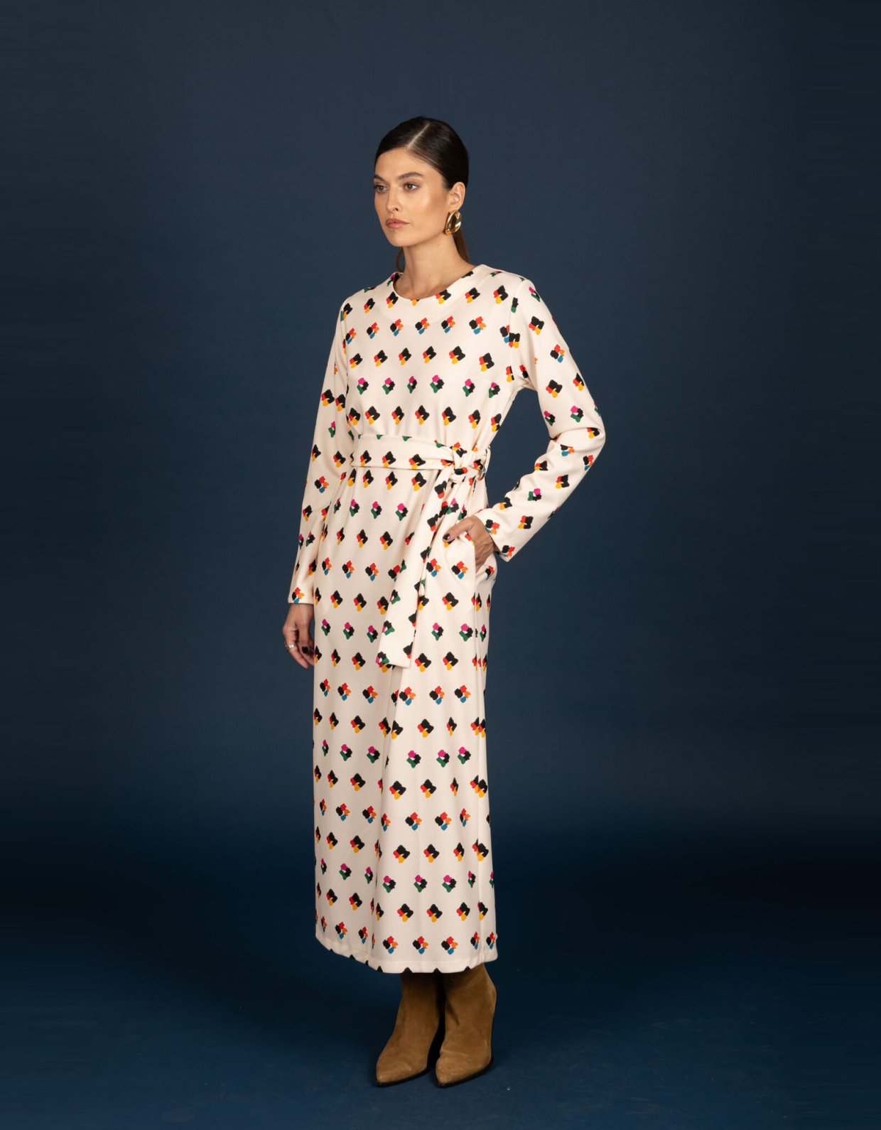 Chaton Adele slim dress ecru