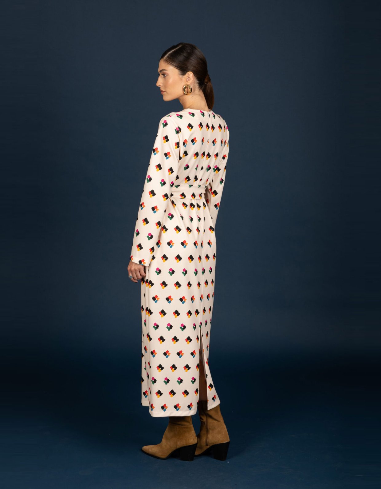 Chaton Adele slim dress ecru