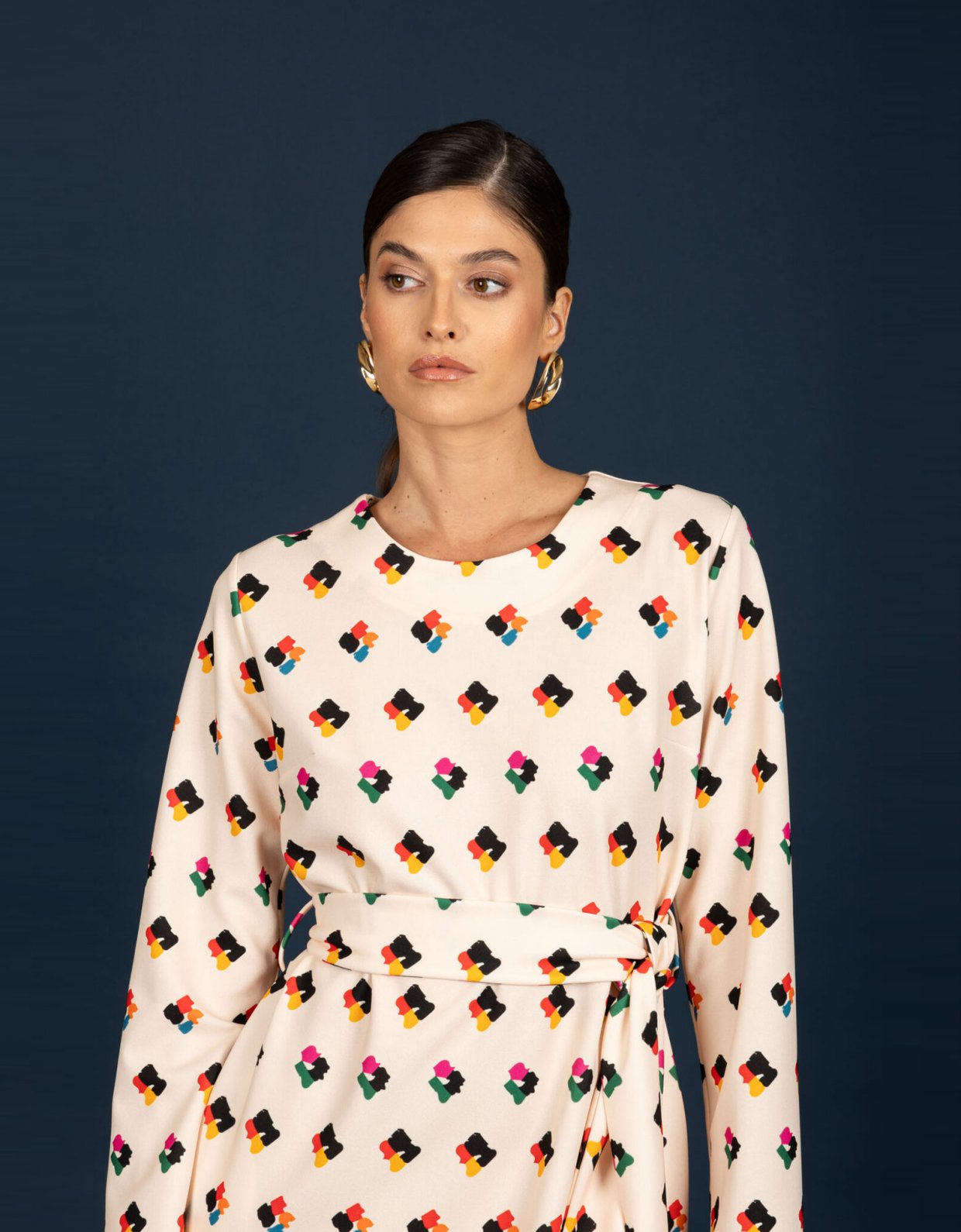 Chaton Adele slim dress ecru