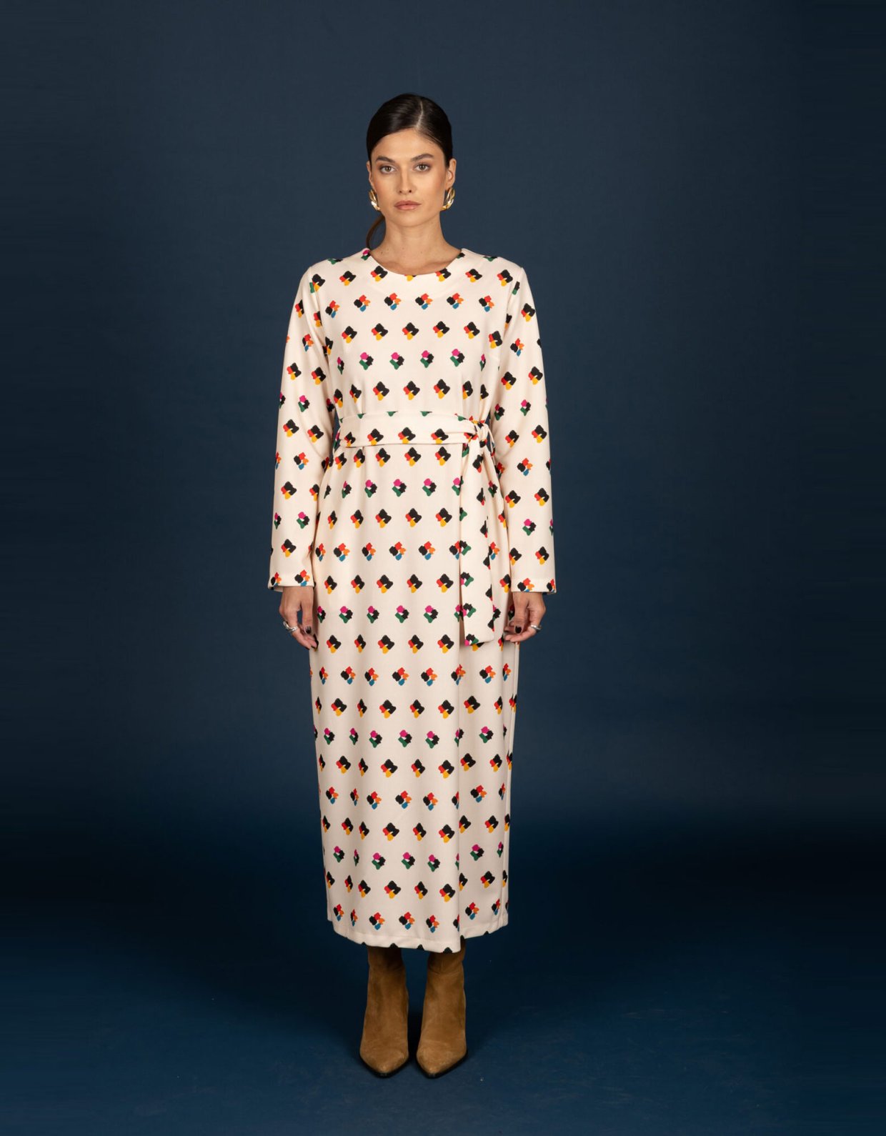 Chaton Adele slim dress ecru