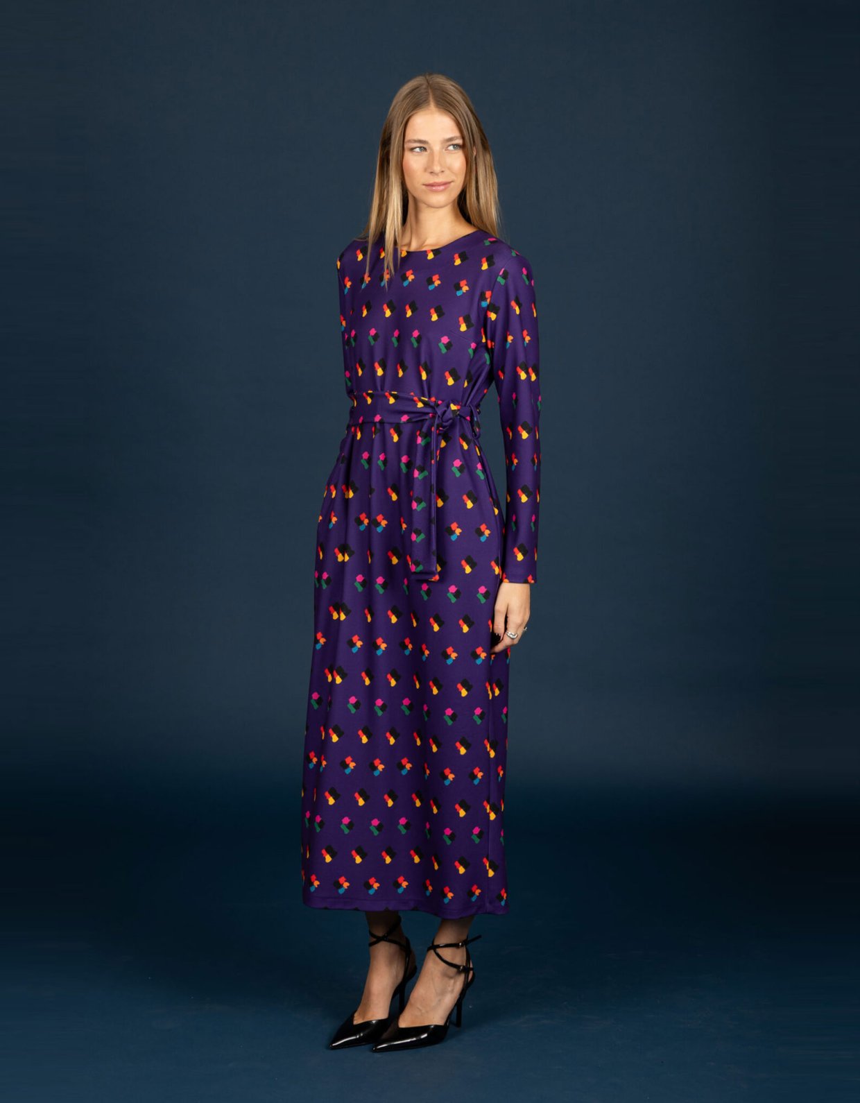 Chaton Adele slim dress purple