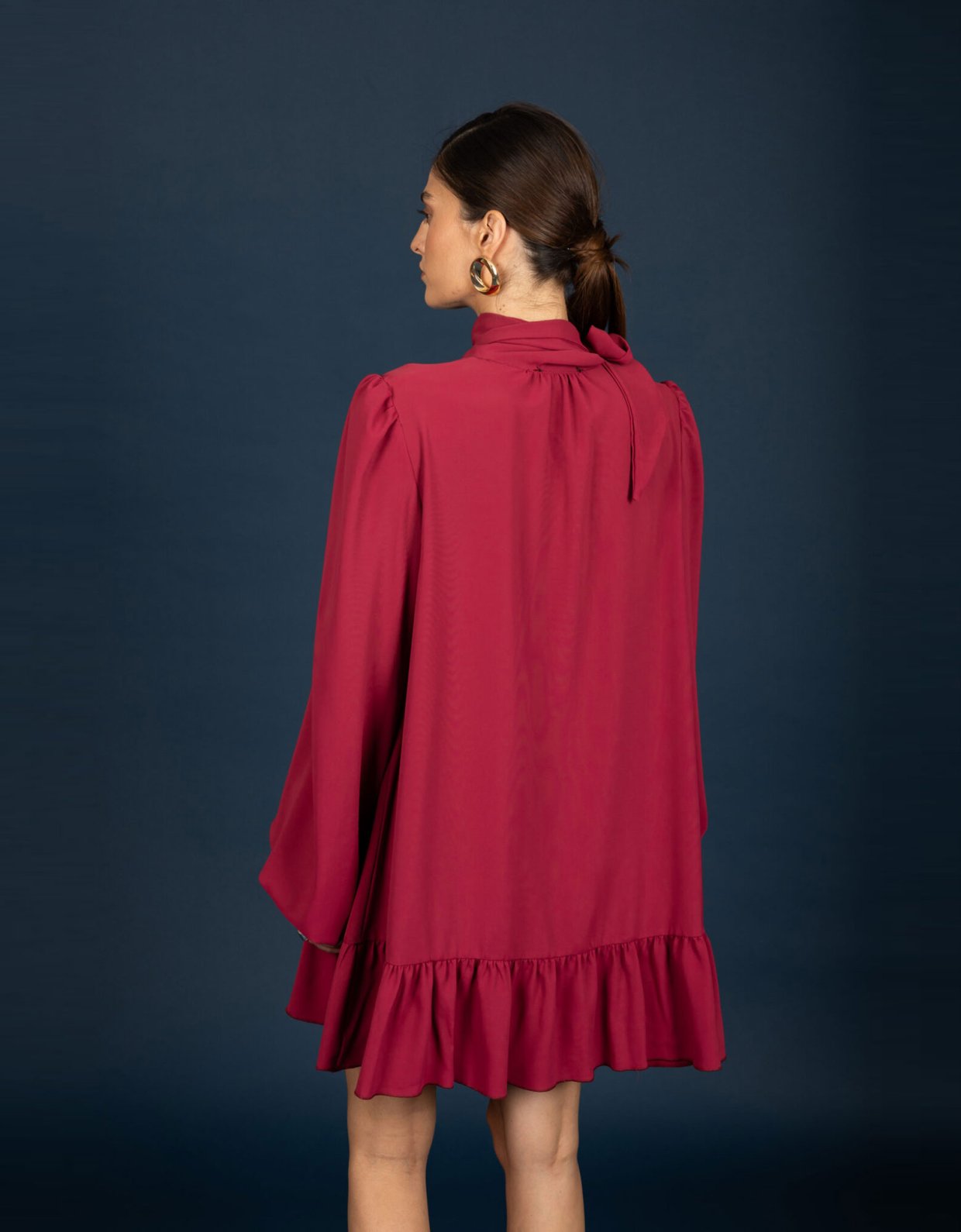 Chaton Corinne oversize dress garnet