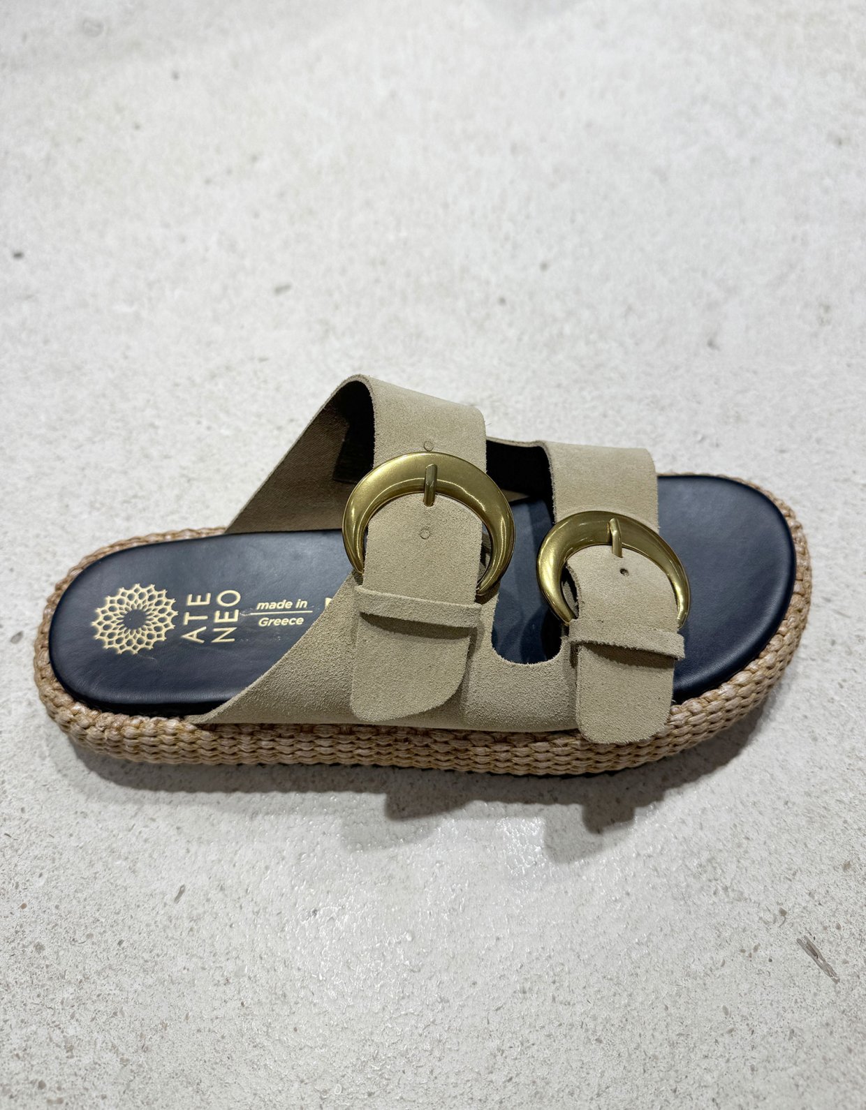 Ateneo 8401 suede sandals beige