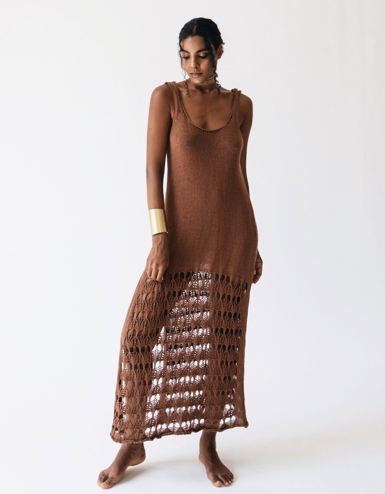 Ciel Concept Sarakiniko knit dress chocolate