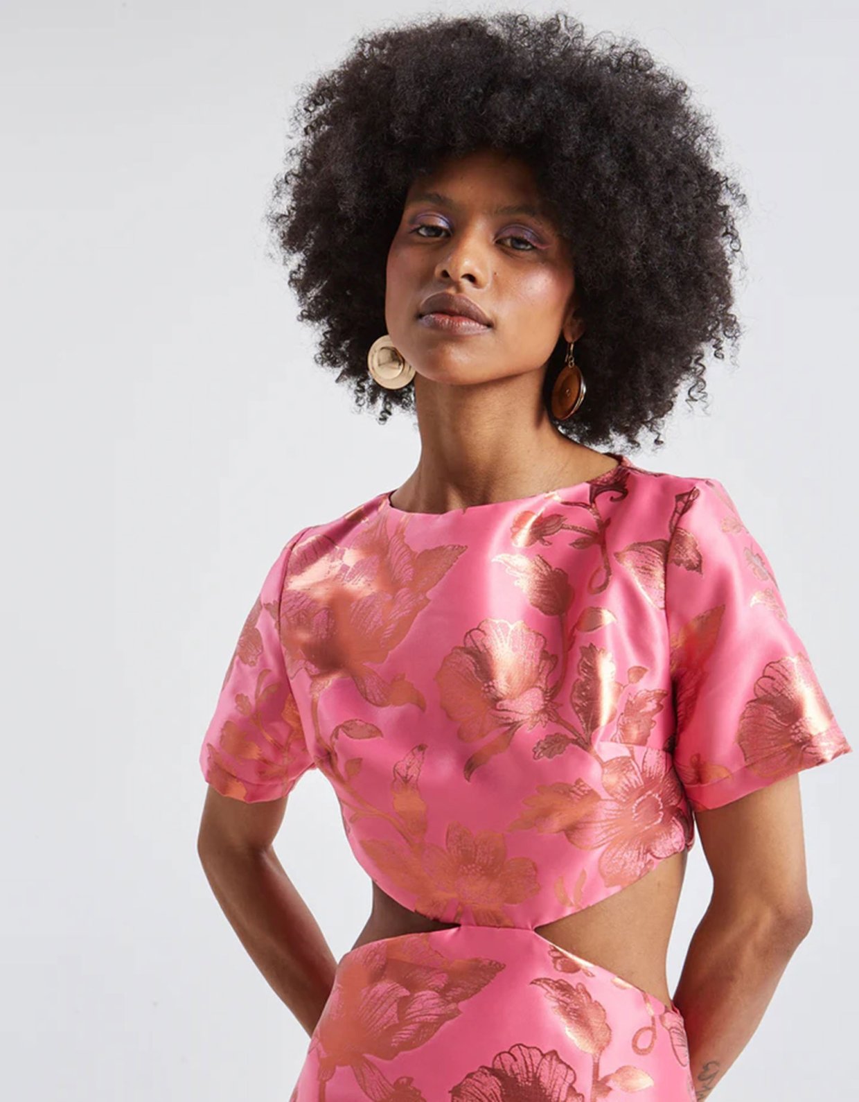 Ananke Clothing Solene brocade cut out mini dress