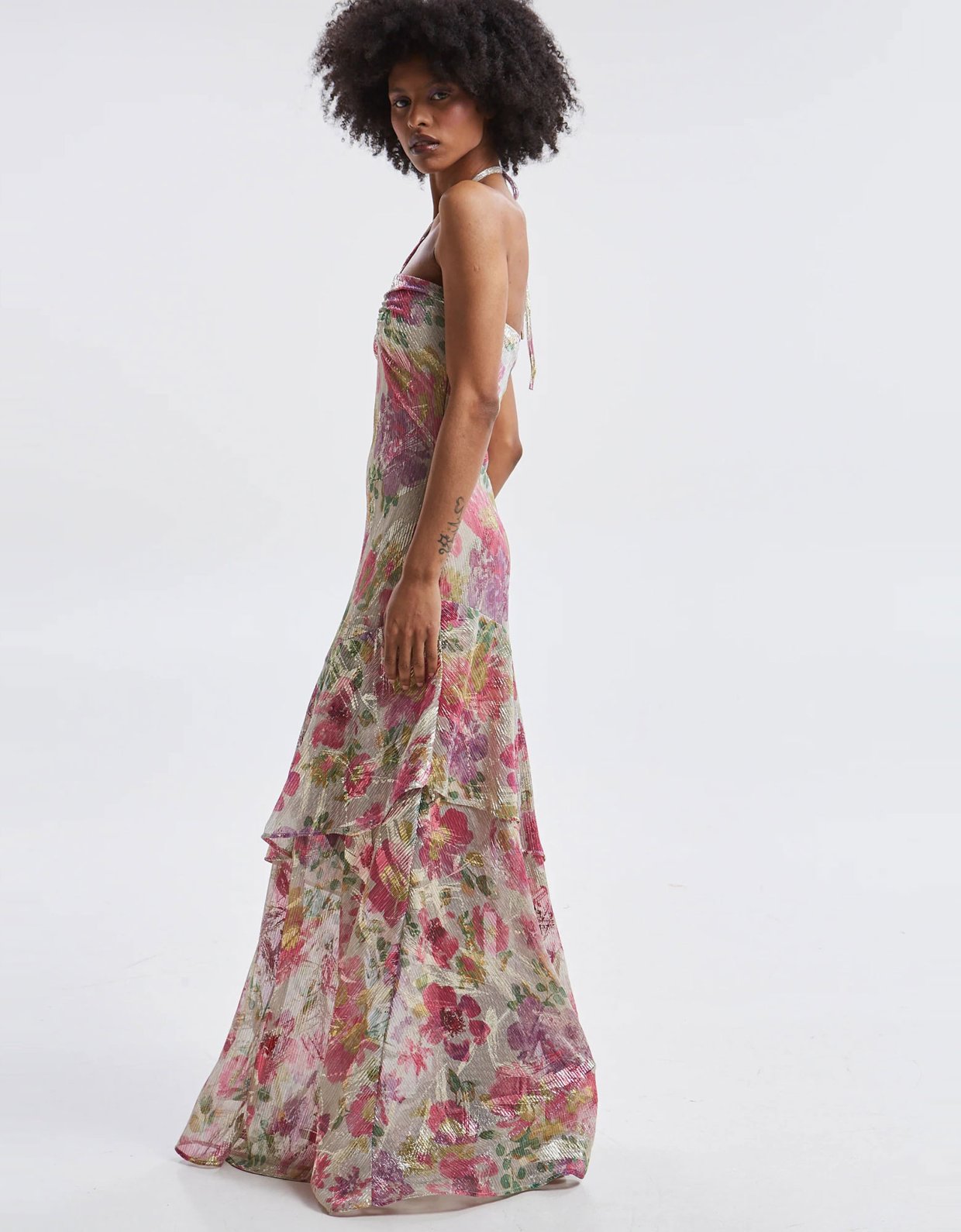Ananke Clothing Amaris pleated floral maxi dress