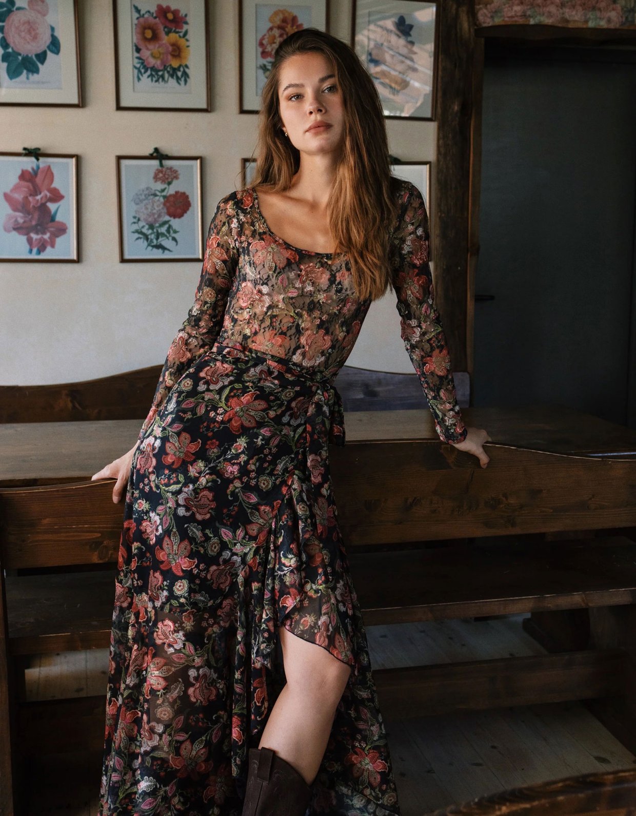 Abstracto Myra wrap skirt