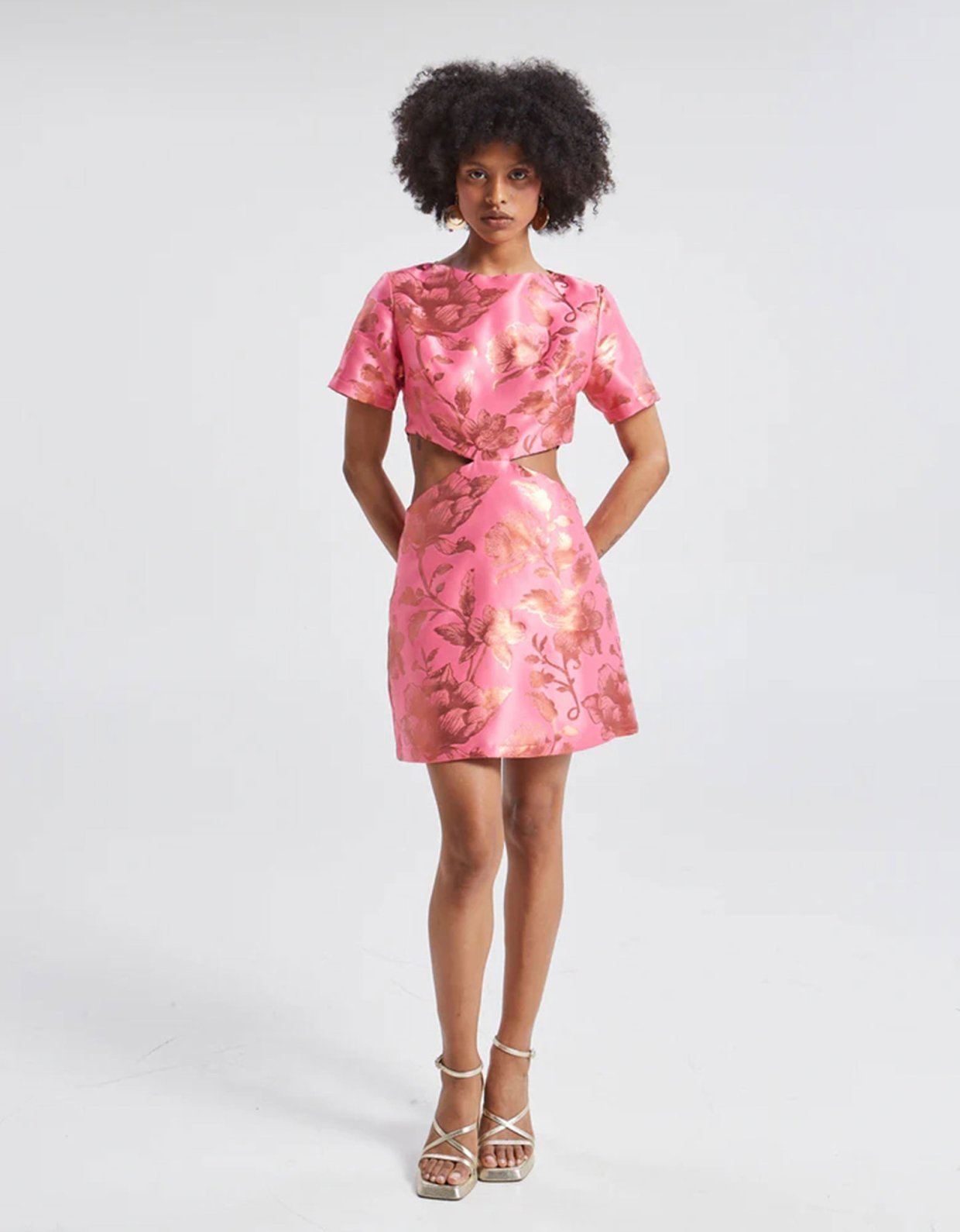 Ananke Clothing Solene brocade cut out mini dress