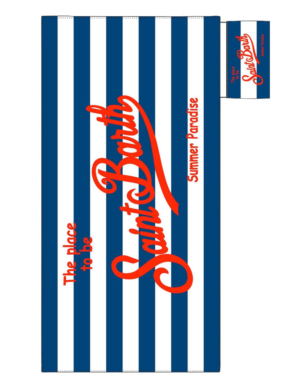 MC2 Saint Barth Microfiber beach towel Aidan blue with striped print