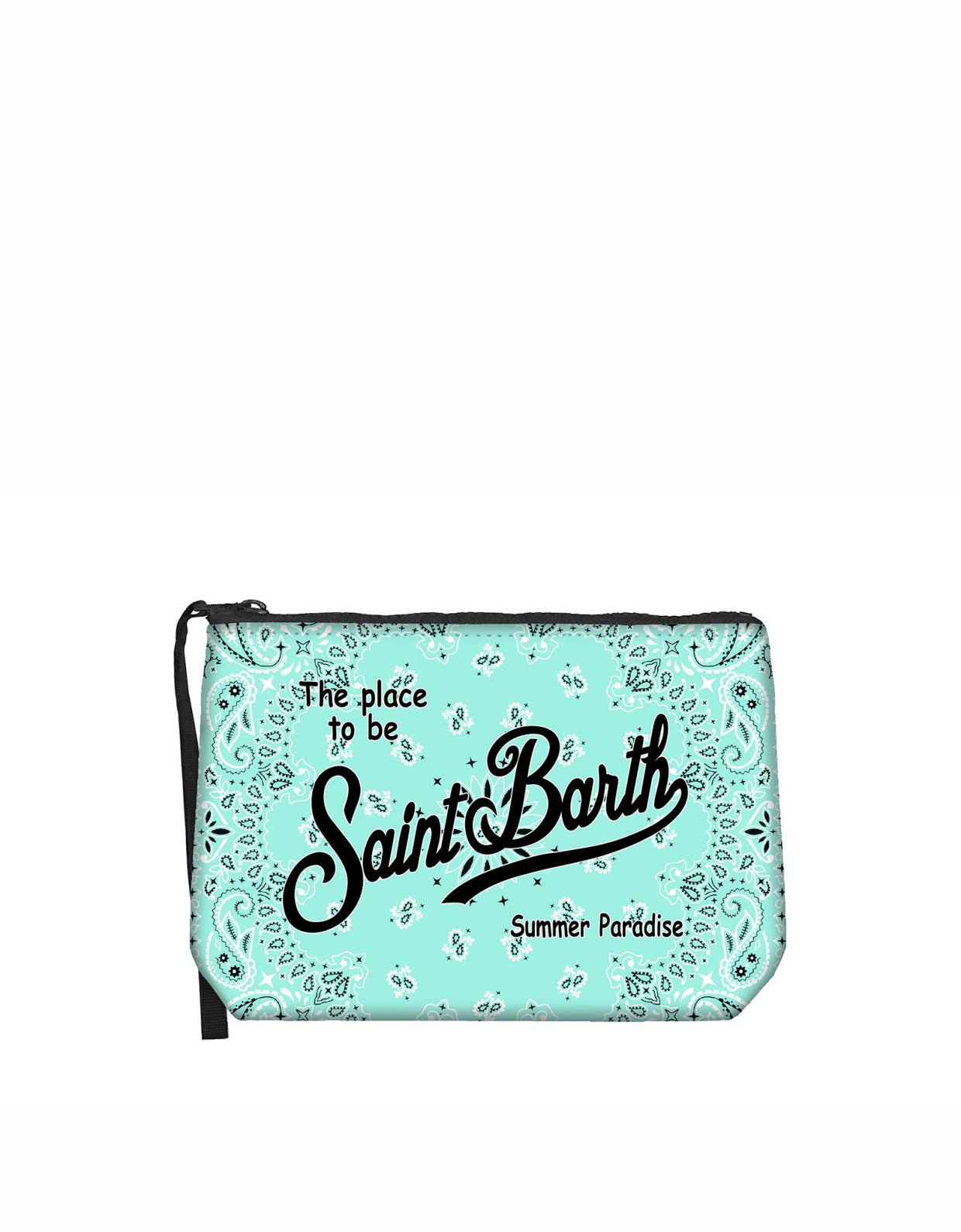 MC2 Saint Barth Aline scuba pouch with sage green bandana print