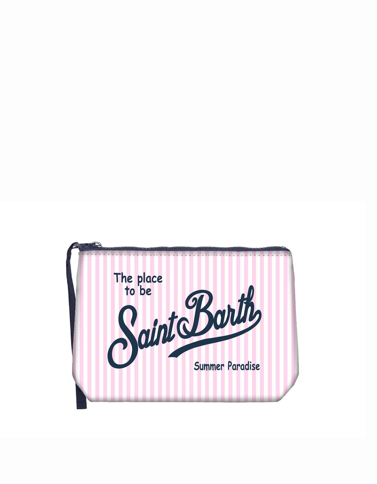 MC2 Saint Barth Aline scuba pouch with pink striped print