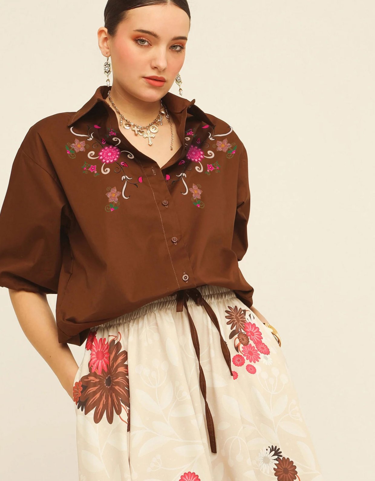 Bee Me Amore brown shirt