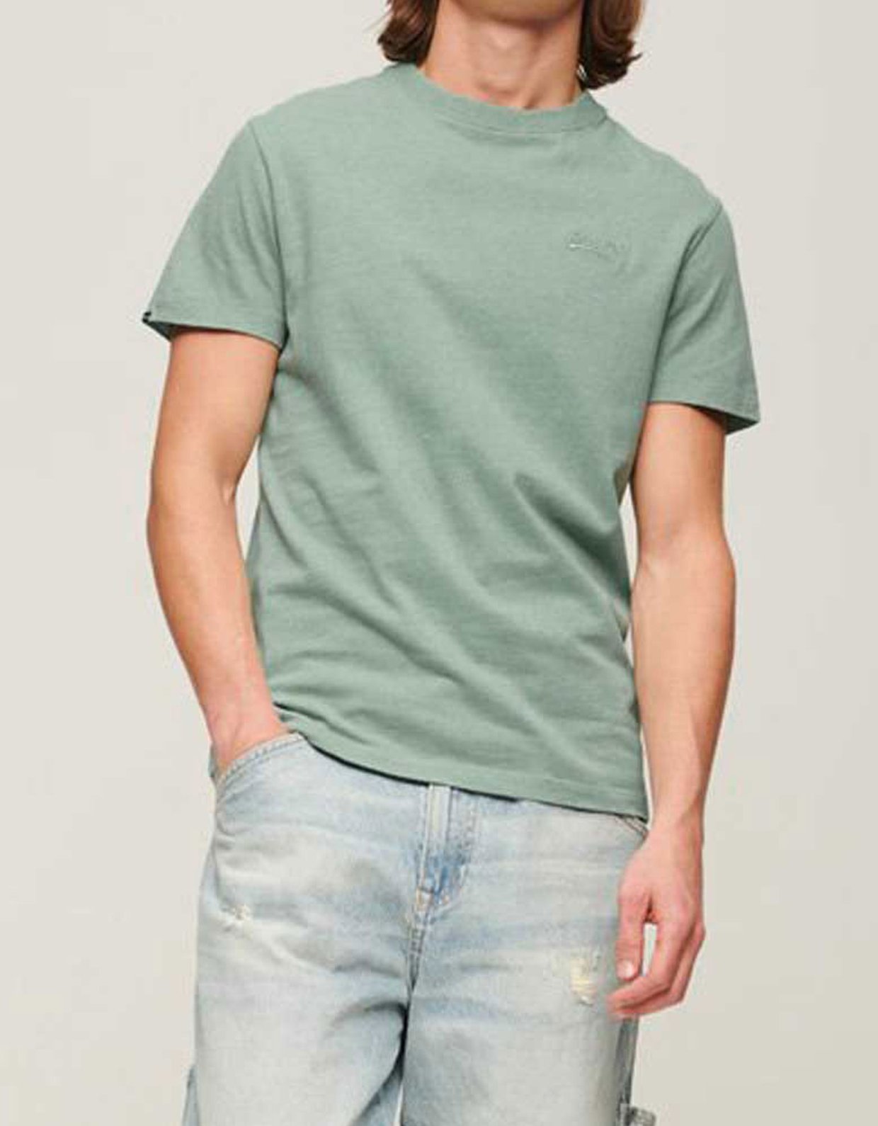 Superdry Ovin essential logo emb tee seawater grey