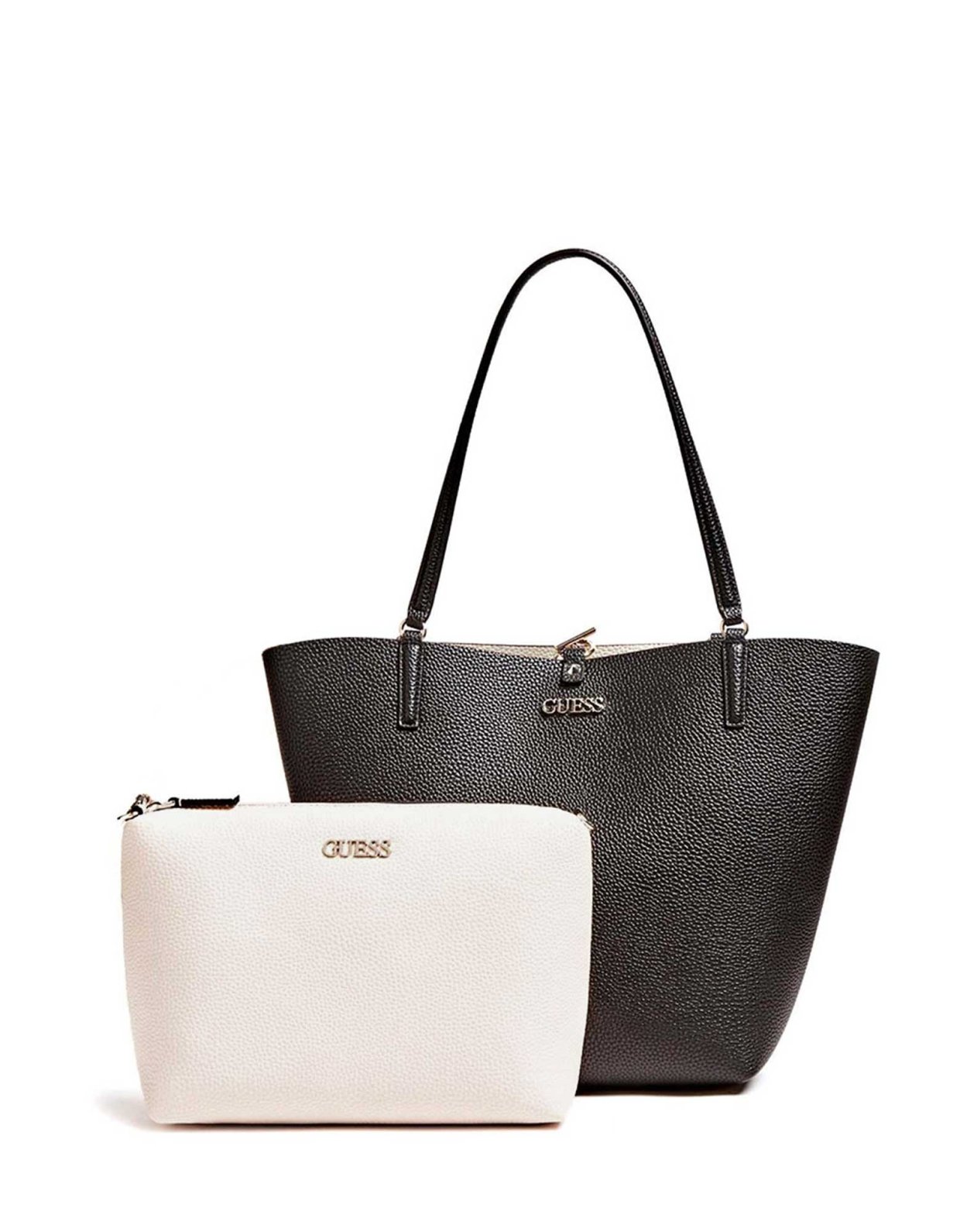 Guess Alby toggle tote bag black/stone