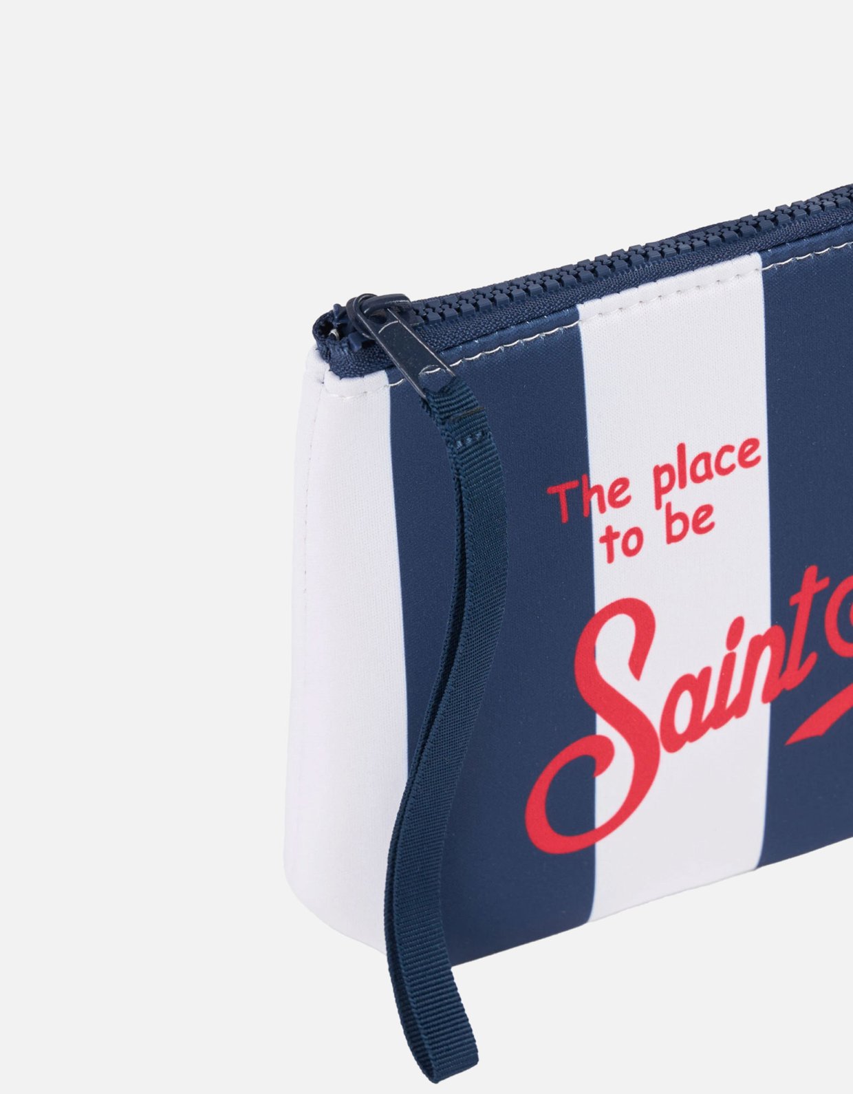 MC2 Saint Barth Aline scuba pochette blue with striped print