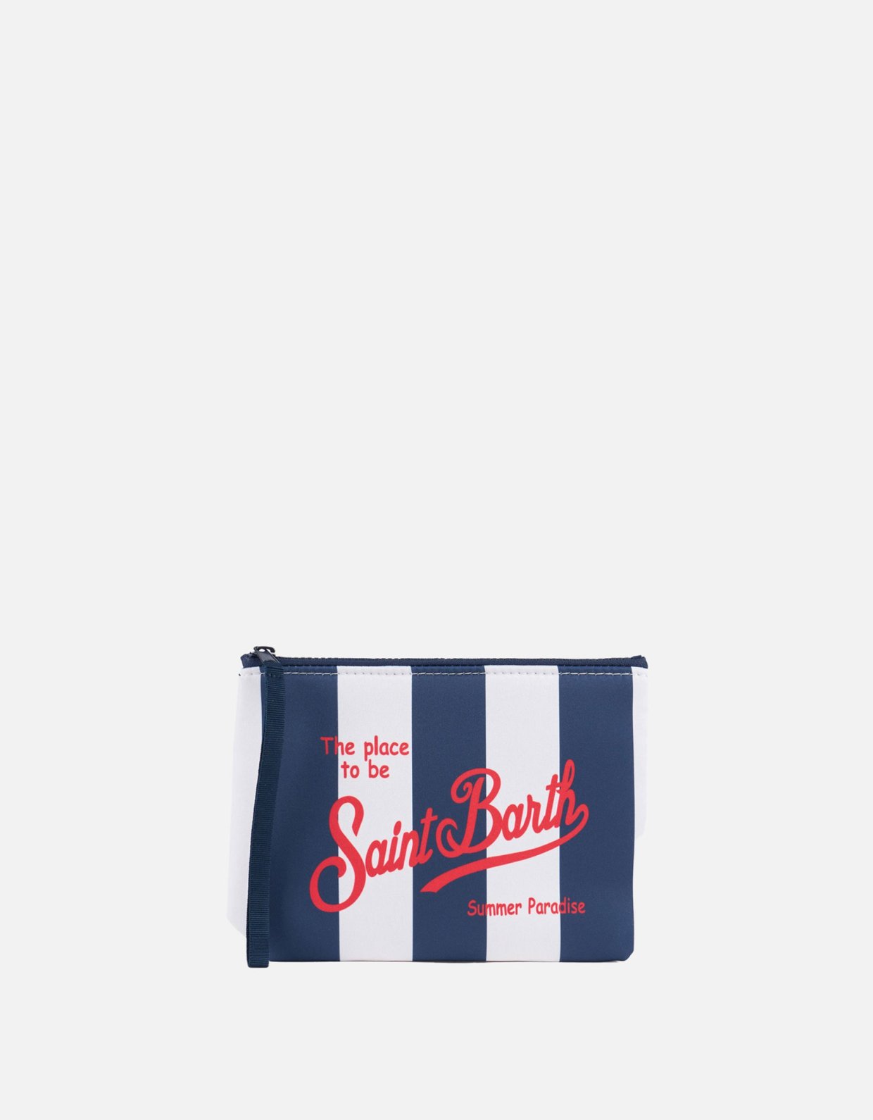 MC2 Saint Barth Aline scuba pochette blue with striped print