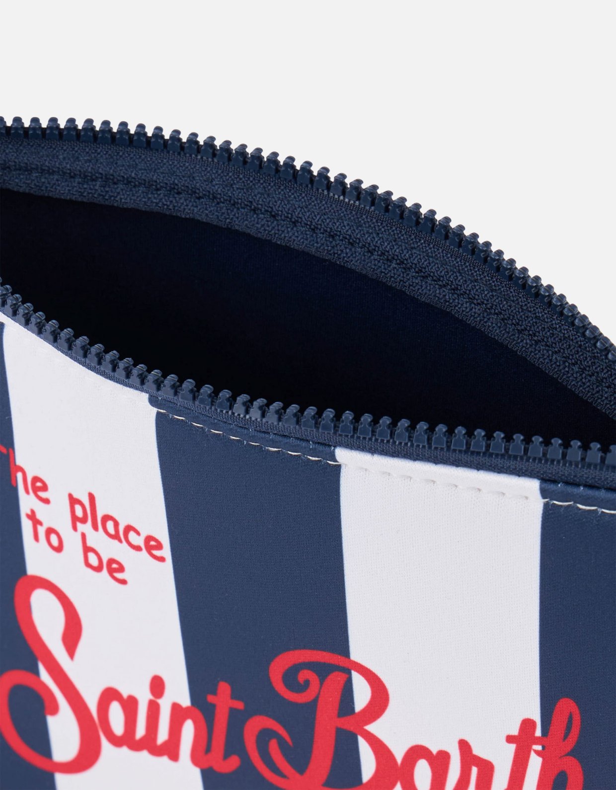 MC2 Saint Barth Aline scuba pochette blue with striped print