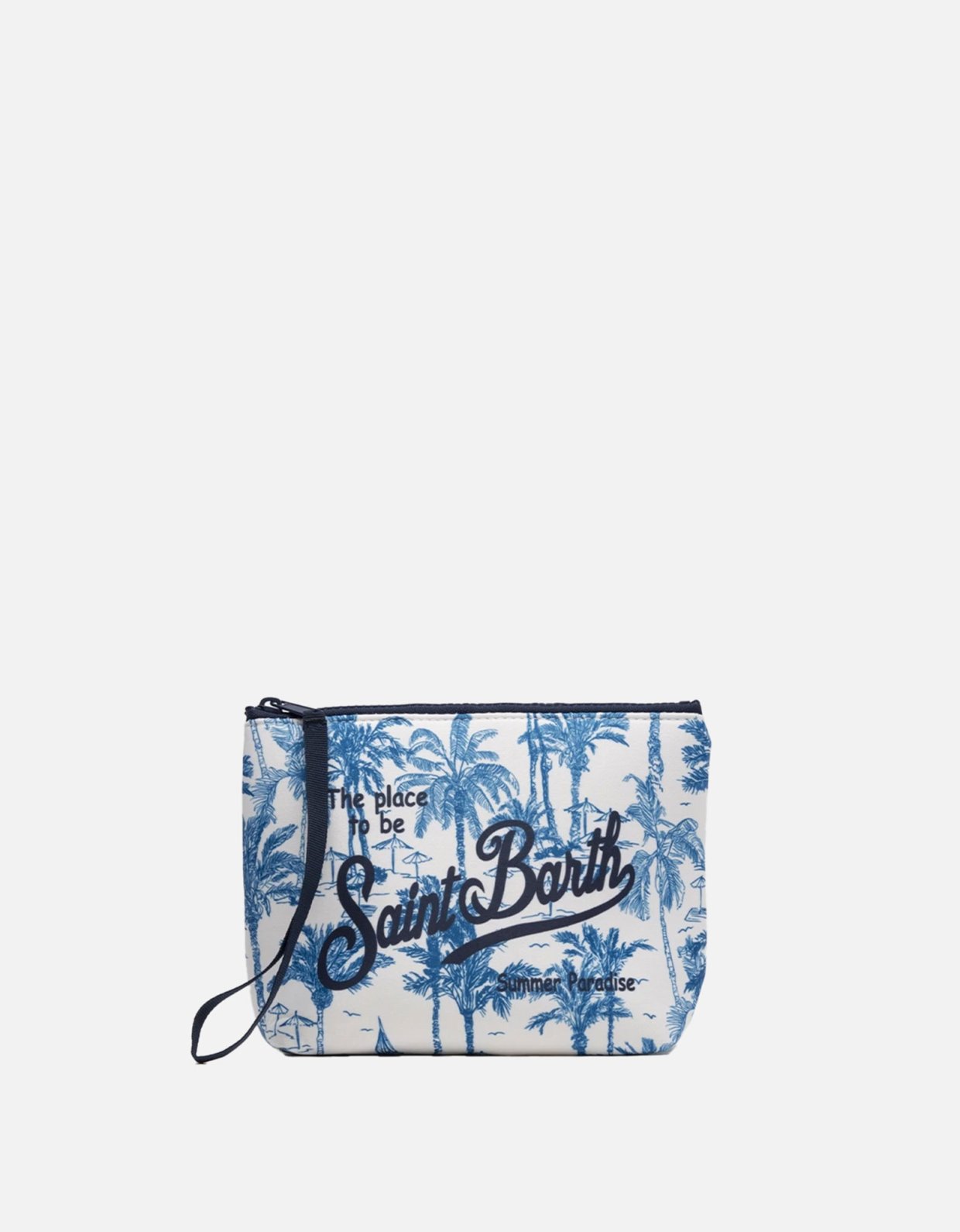 MC2 Saint Barth Aline scuba pochette blue with toile de jouy print