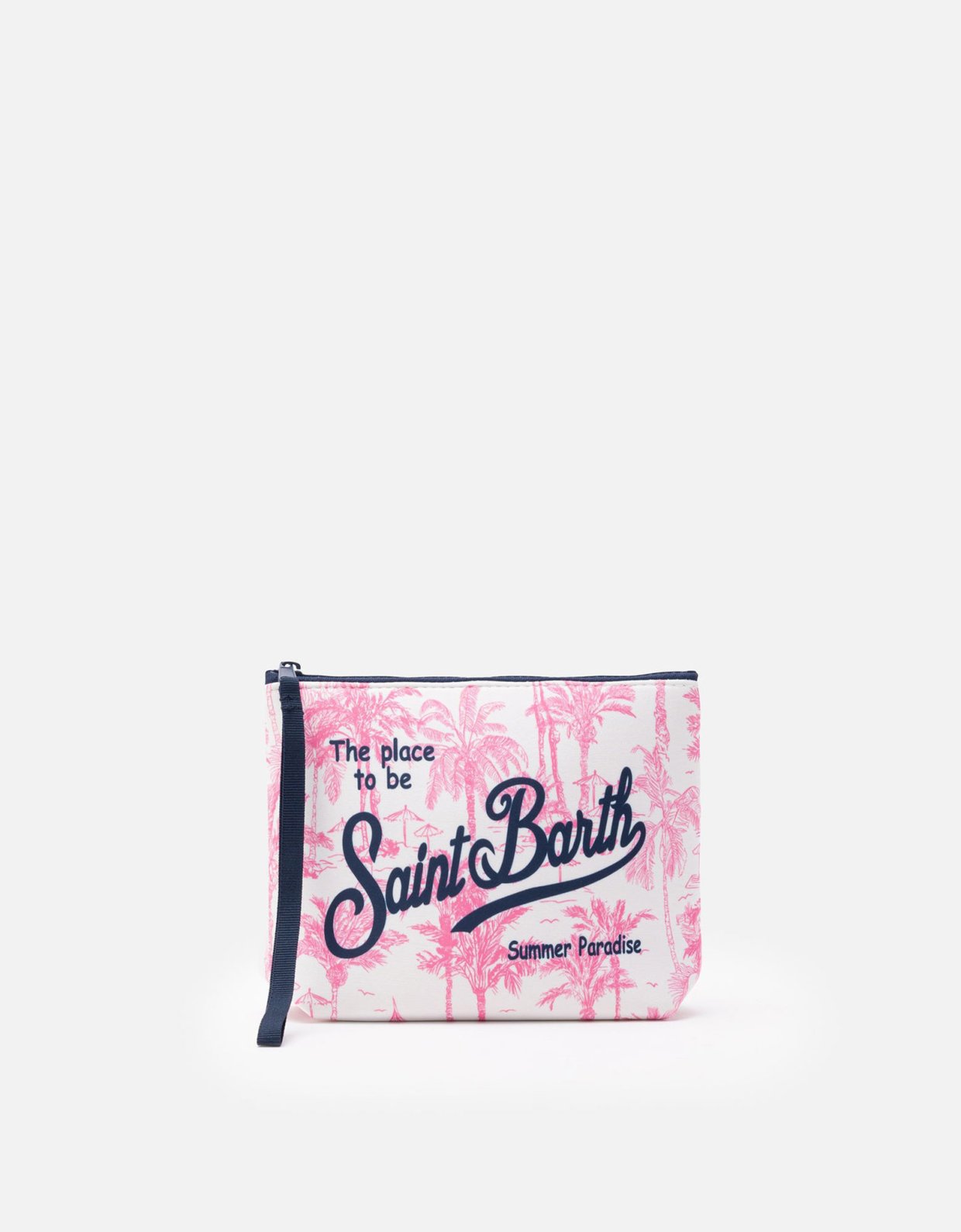 MC2 Saint Barth Aline scuba pochette pink with toile de jouy print