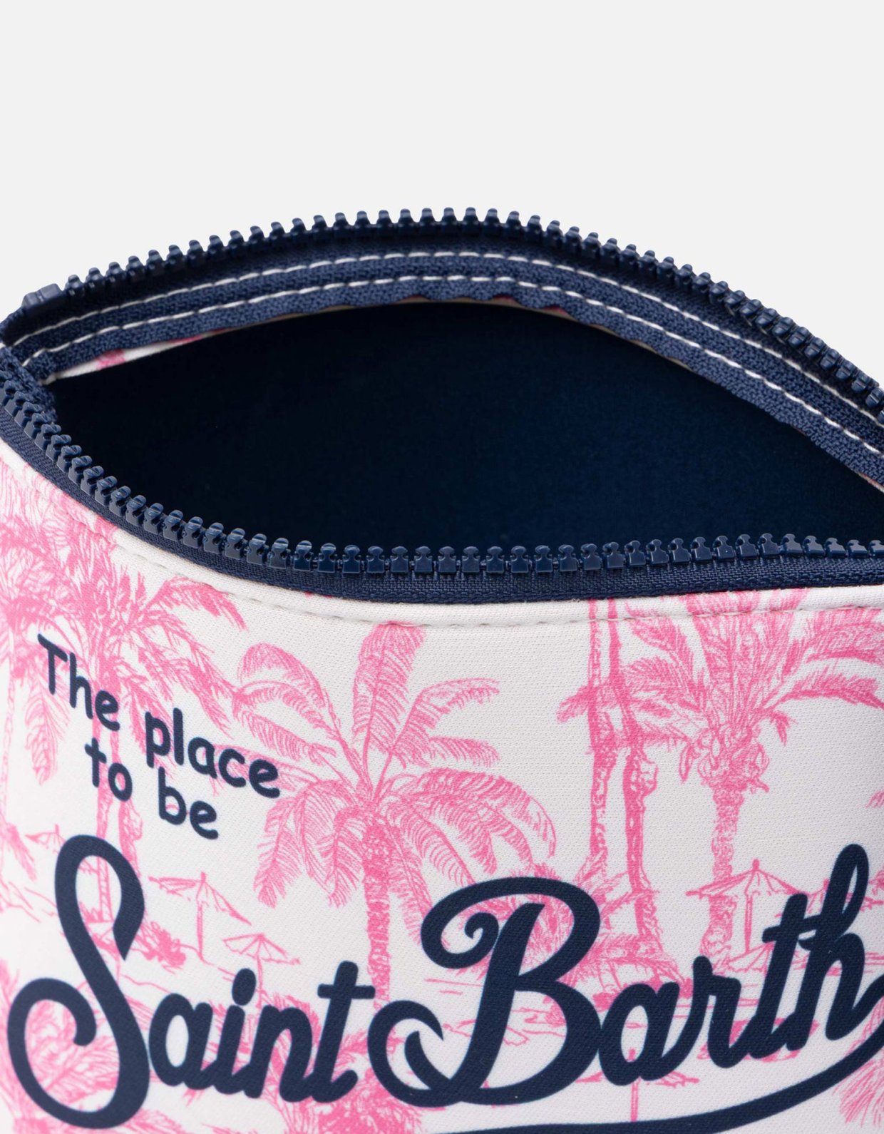MC2 Saint Barth Aline scuba pochette pink with toile de jouy print