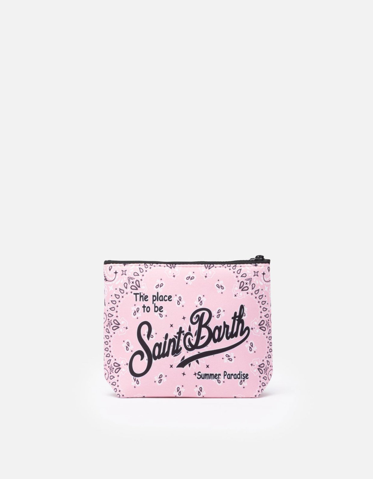 MC2 Saint Barth Aline scuba pochette pink with bandanna print
