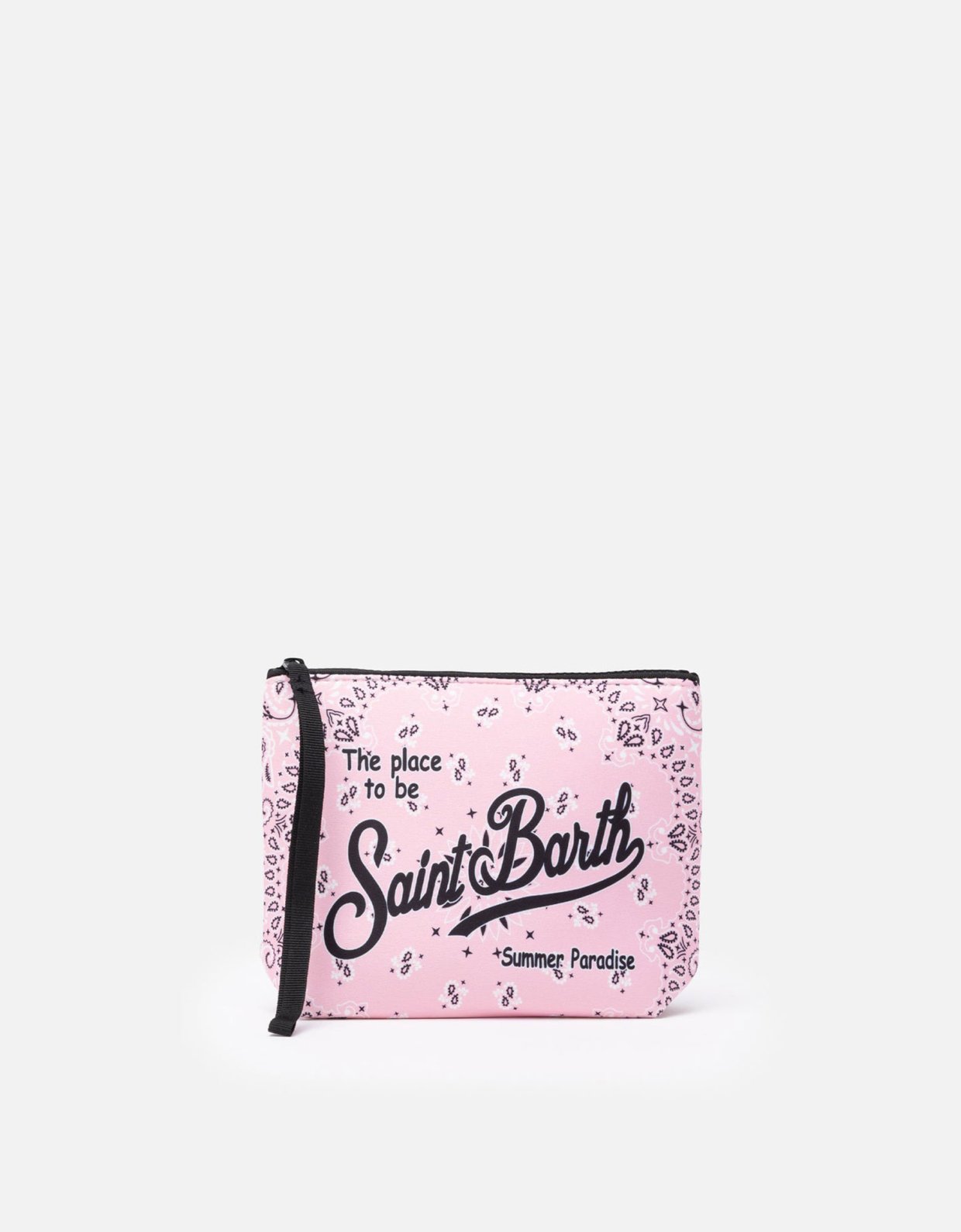 MC2 Saint Barth Aline scuba pochette pink with bandanna print