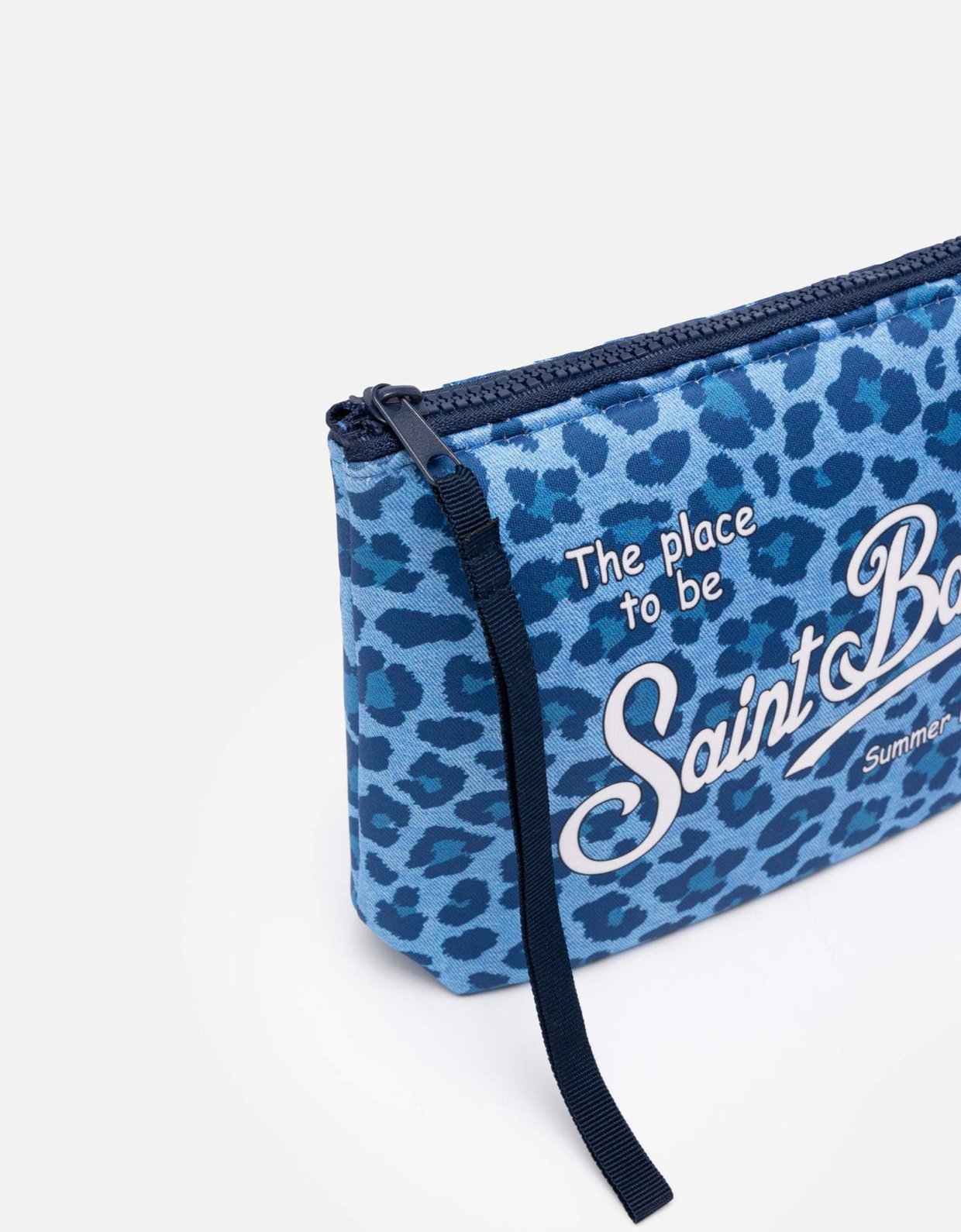 MC2 Saint Barth Aline scuba pochette with blue animalier print